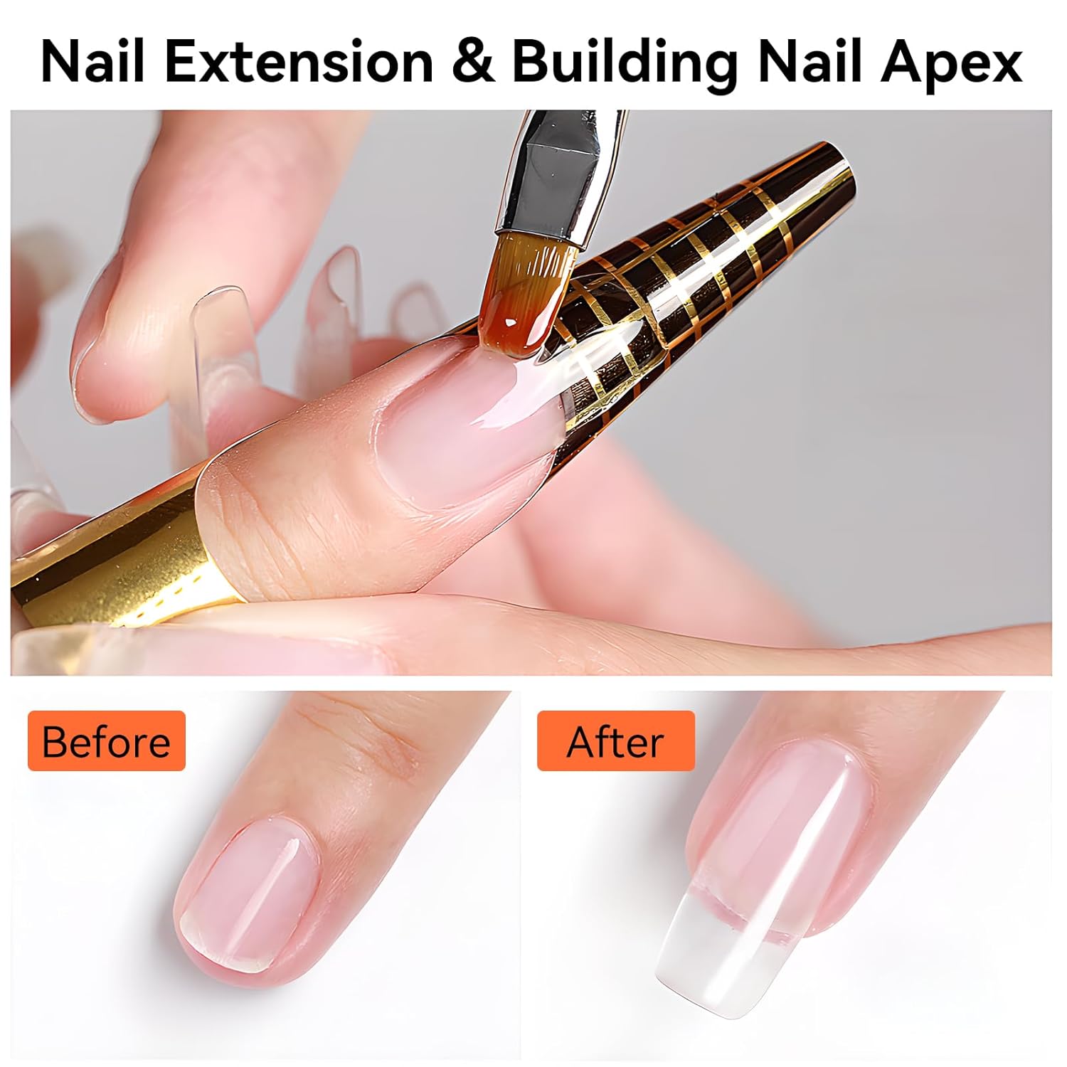 Makartt 1.06 oz Clear Builder Gel Kit for Nail Extensions, Repair, and Strengthening with Tools - Image 4