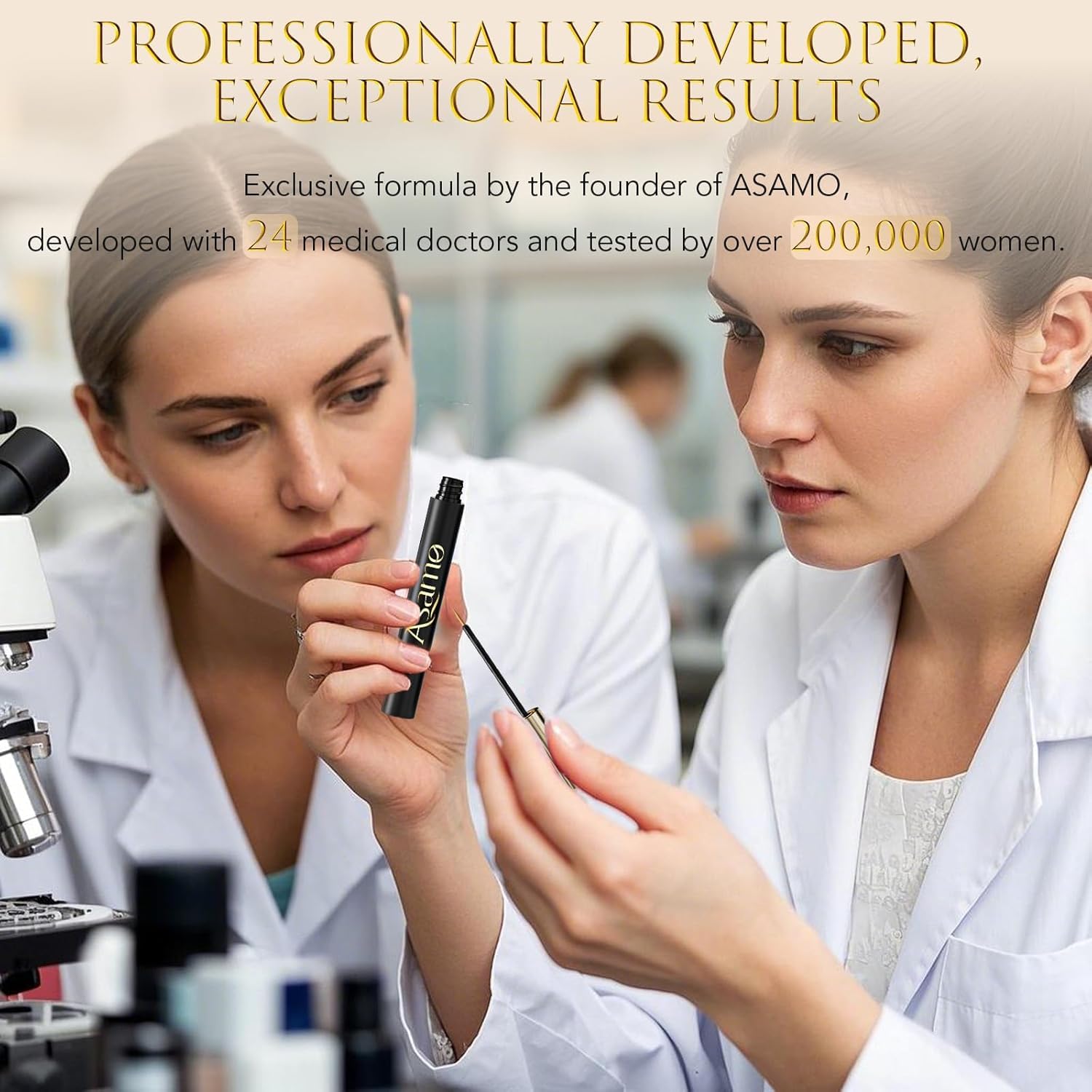 10ml Black-Gold Eyelash Growth Serum with 15 Plant Extracts for Longer Lashes New - Image 6