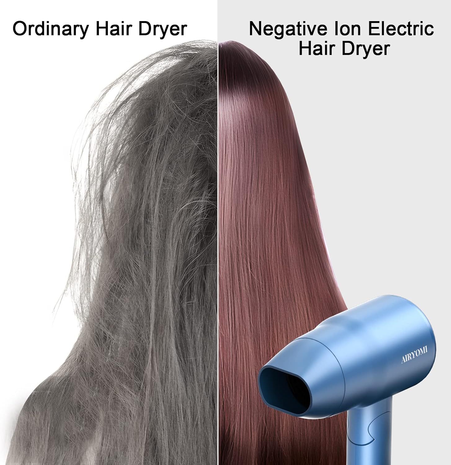 1875W Dual Voltage Lightweight Compact Folding Travel Hair Dryer with EU Plug - Image 6