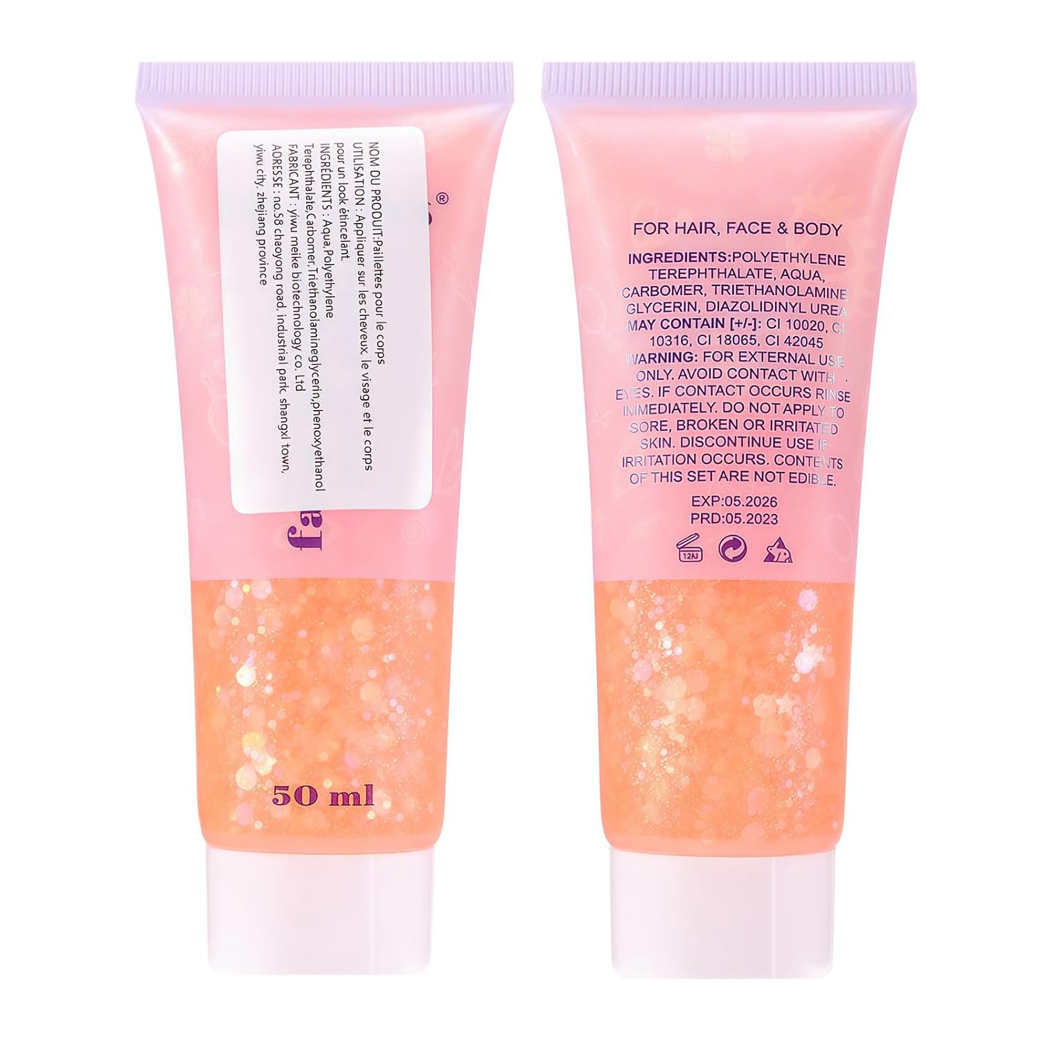 DAGEDA 1.7oz Shimmer Coral Body Glitter Gel for Face, Hair, Nails - Image 8