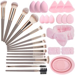 Makeup Brush Set 31 Pcs Makeup Tool Set - Premium Synthetic Makeup Brush Kit Foundation Powder Concealers Eye Blush Make Up Brush Kit, Professional Makeup Kit for Beginners & Experts