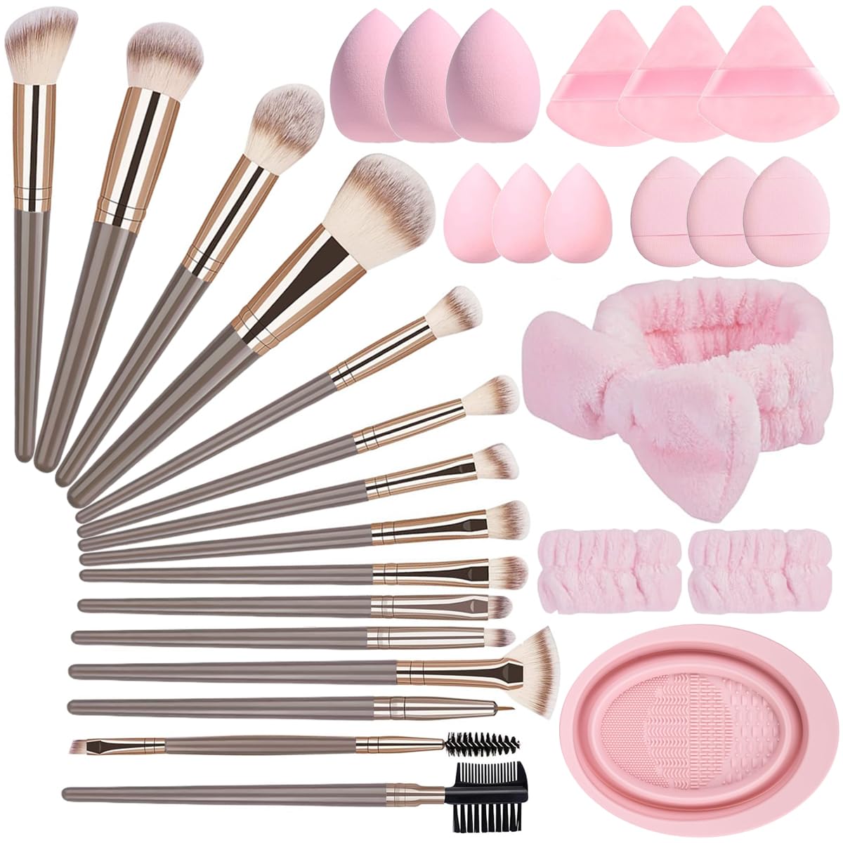 Makeup Brush Set 31 Pcs Makeup Tool Set - Premium Synthetic Makeup Brush Kit Foundation Powder Concealers Eye Blush Make Up Brush Kit, Professional Makeup Kit for Beginners & Experts