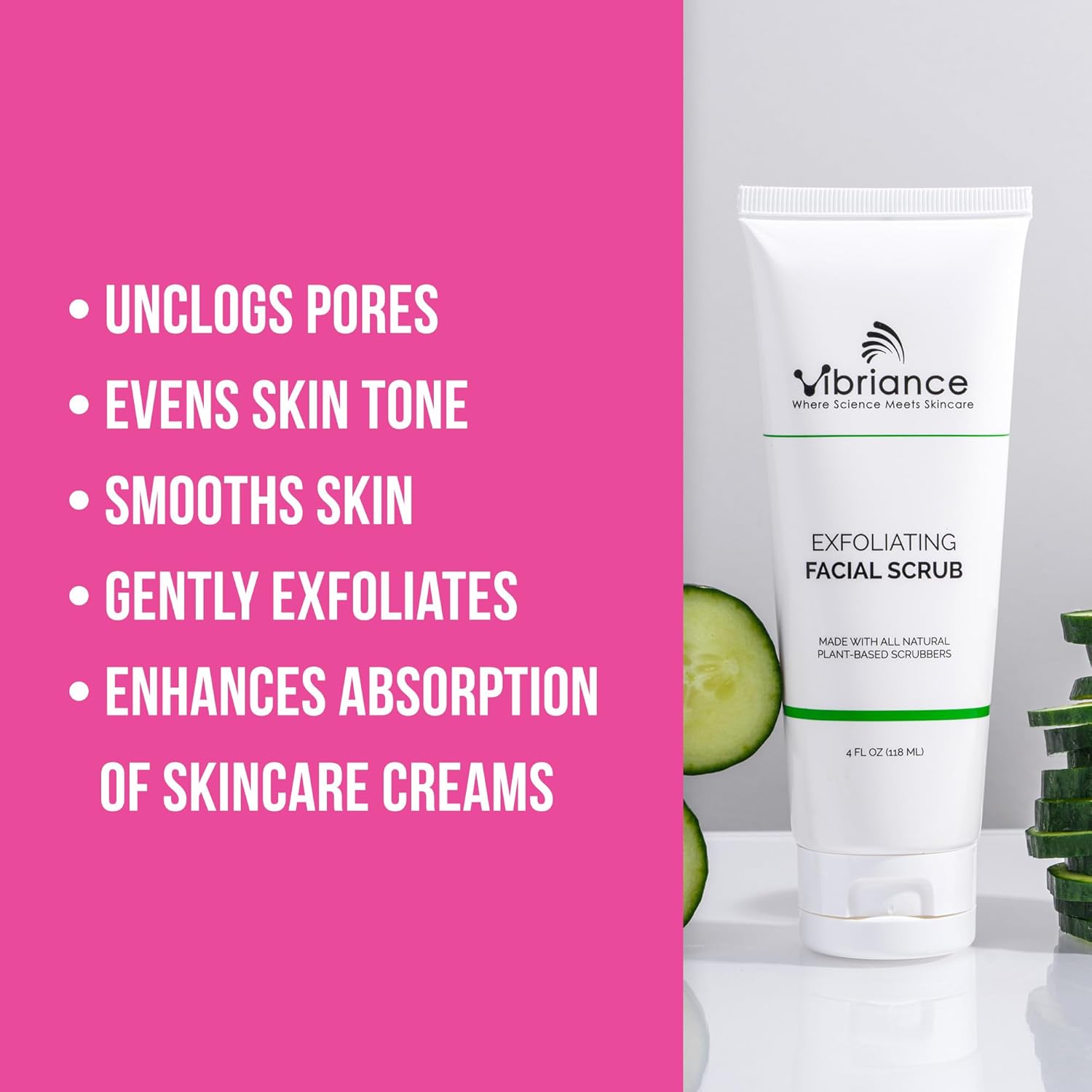 Vibriance Ultra-Gentle 4 fl oz Face Scrub Exfoliating Wash Natural Ingredients All Skin Types - Image 3