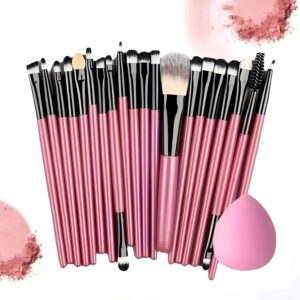 Makeup Brushes 20pcs Proffesional Cosmetics for Face Makeup Brush Set,Premium Synthetic Foundation Powder Blush Blending Face Brush Kit, Eyeshadow Set Makeup Brushes & Beauty Tools (pink)