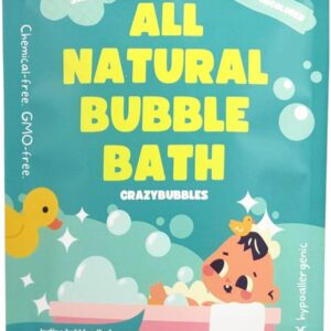 All Natural Bubble Bath for Kids & Baby, Hypoallergenic Bubble Bath Kids with Sensitive Skin, Gentle Eczema Safe Baby Essentials, Unscented Powder Mix with Colloidal Oats, Up to 30 Baths