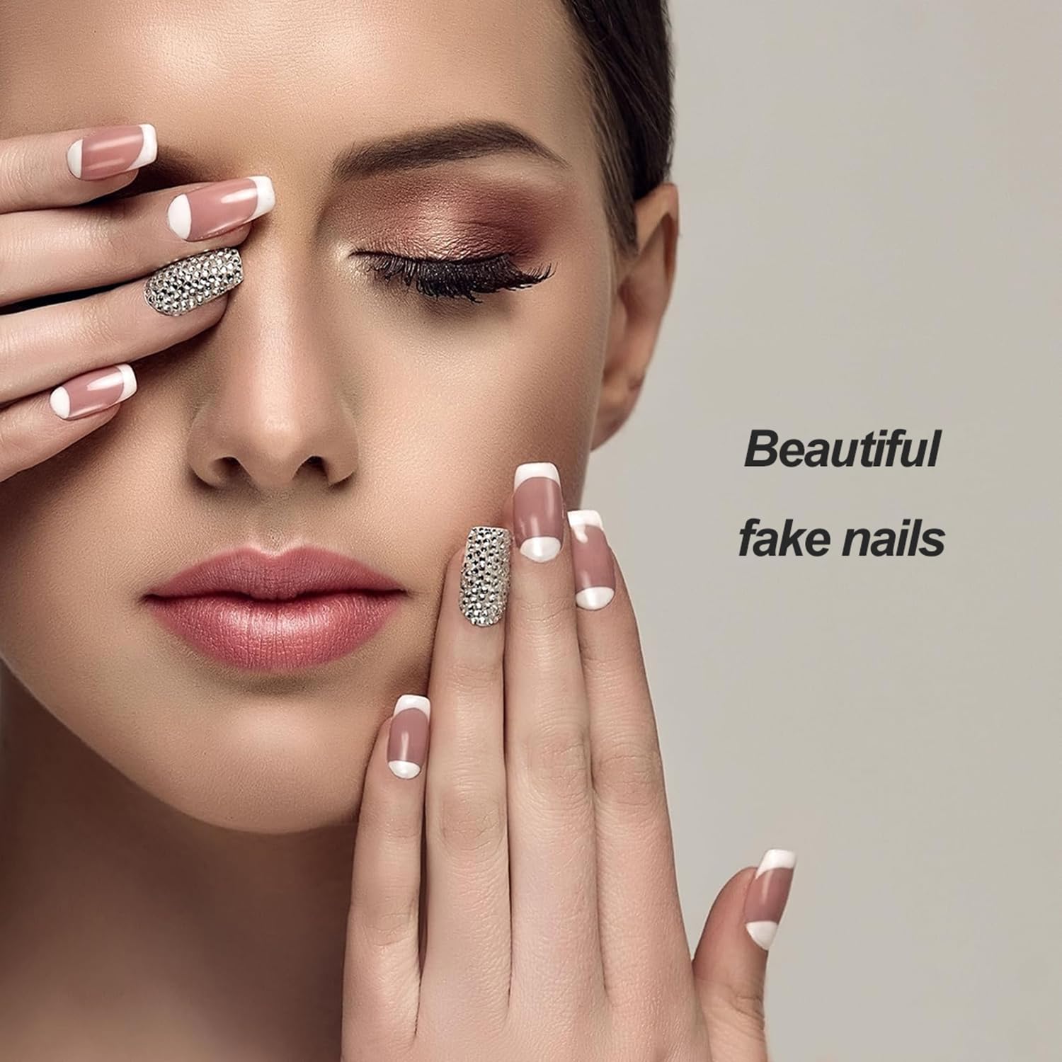 24 Pcs Medium Square Yellow French Tip Press-On Nails with White Flower Accents - Image 6