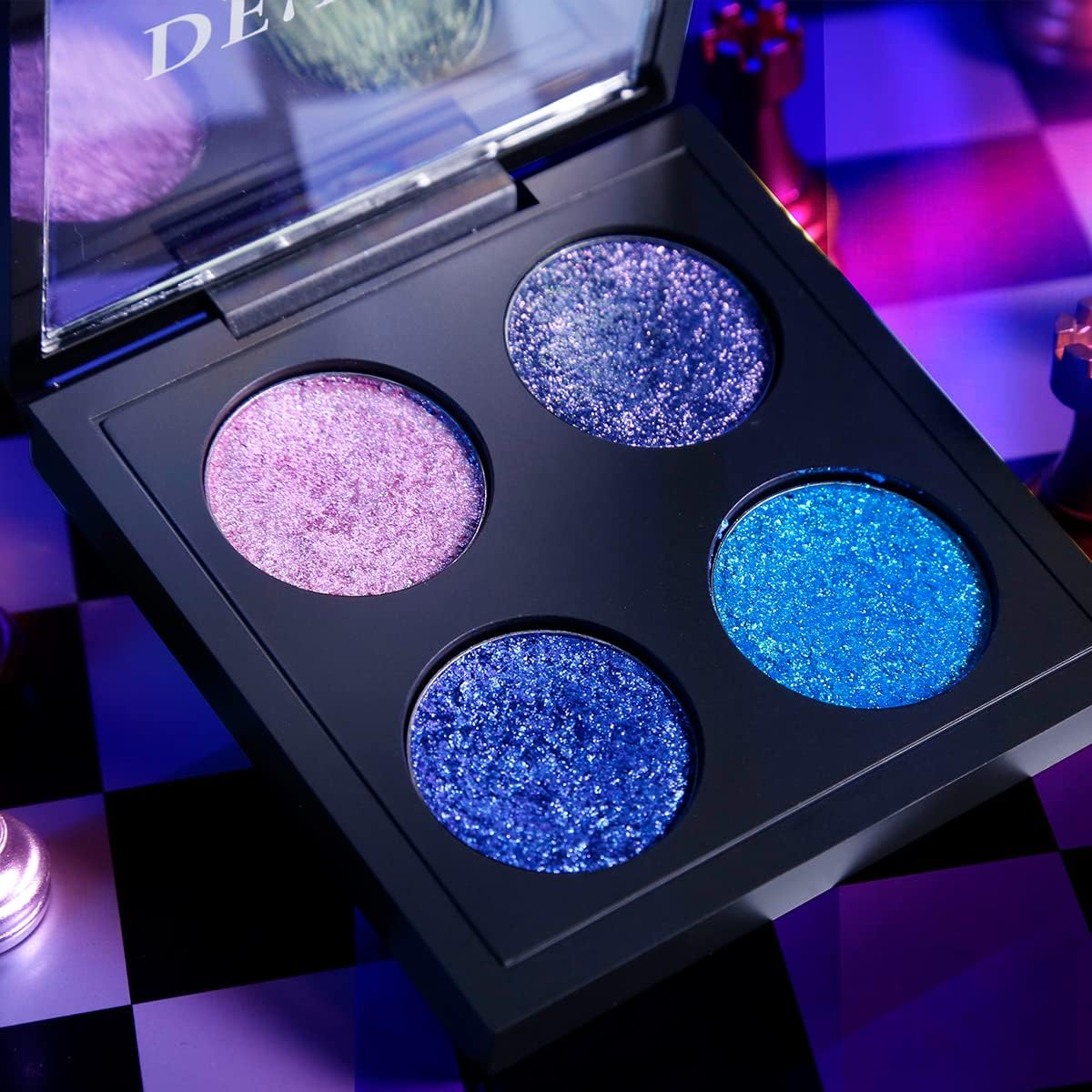 Shimmering Multichrome Metallic Chameleon Eyeshadow Palette with High Pigmented Purple Blue Green Shades, Vegan Cruelty-Free - Image 4