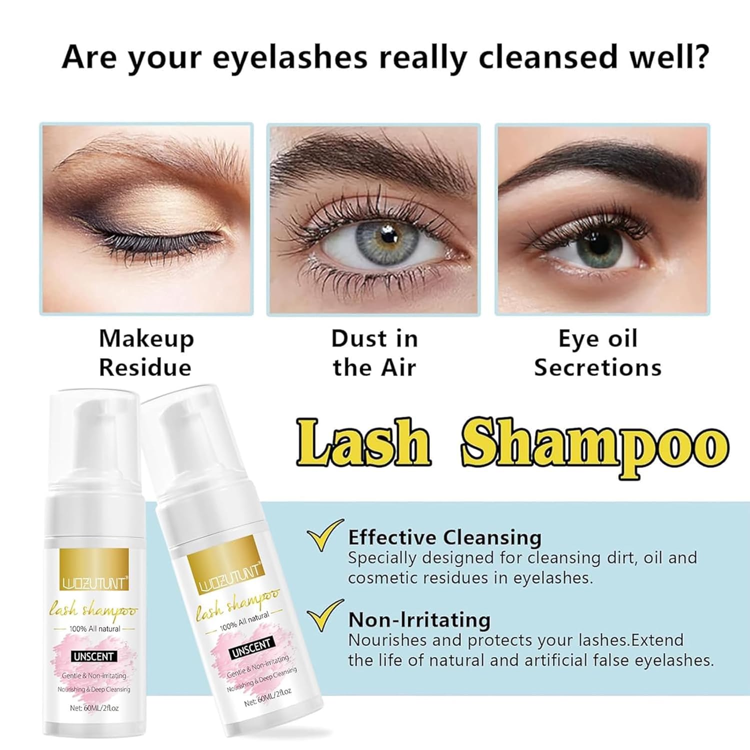Eyelash Extension Mousse Shampoo Cleanser with USB Rechargeable Mini Fan Kit - Image 4