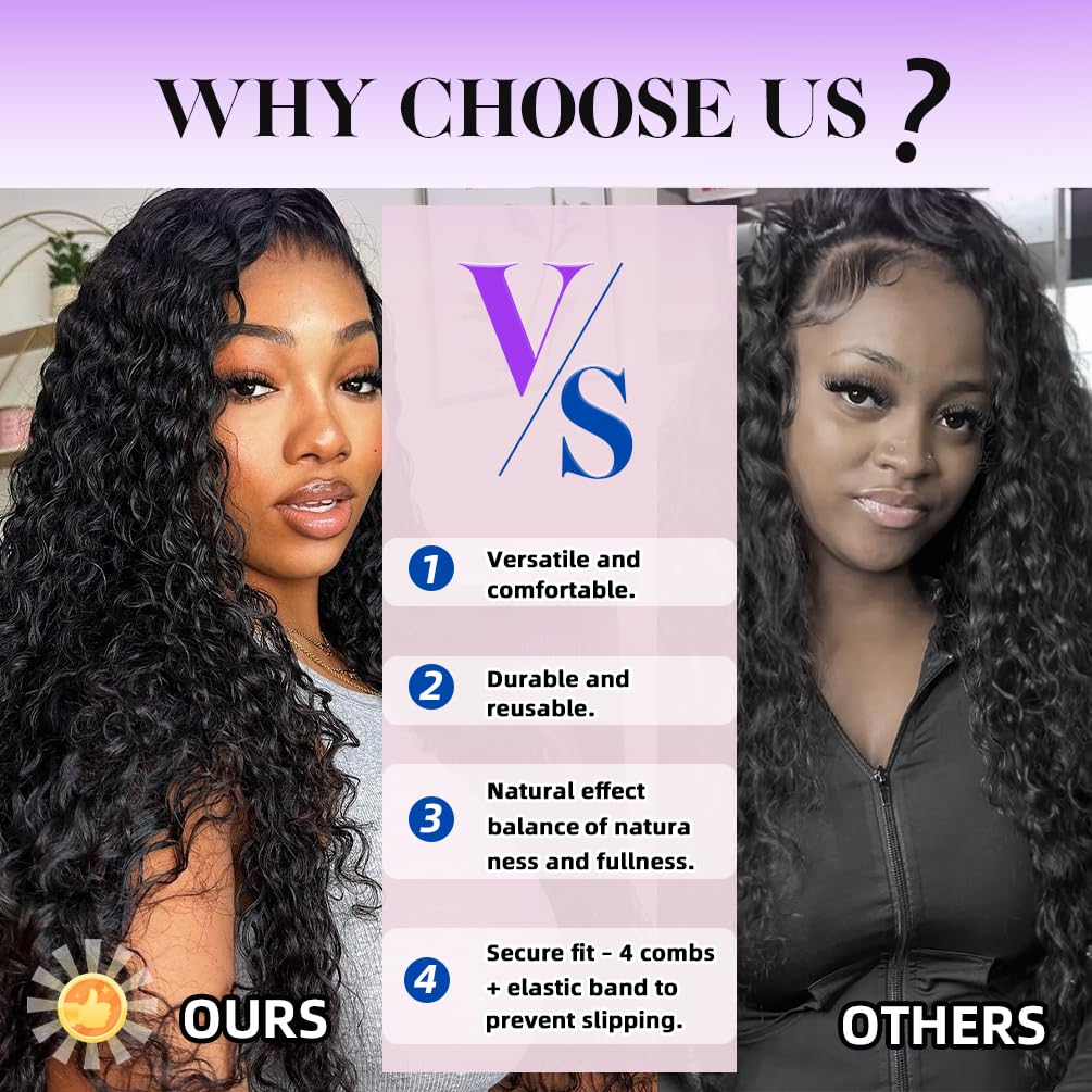 13x4 Deep Curly Glueless 20 Inch Human Hair Wig 180 Density Lace Front - Image 5