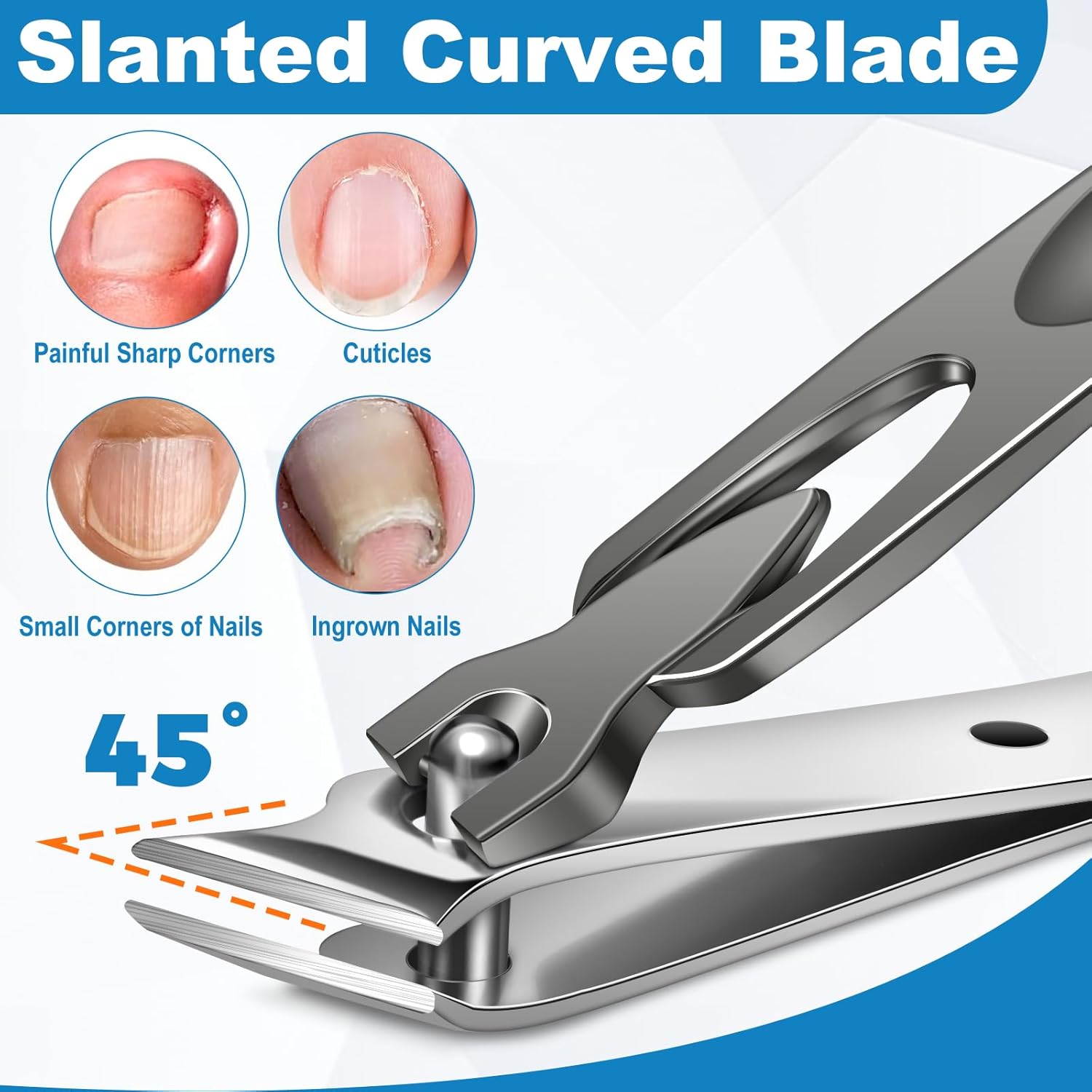 Extra-Wide Jaw Heavy Duty Toenail Clippers for Seniors Thick Nail Trimming - Image 4
