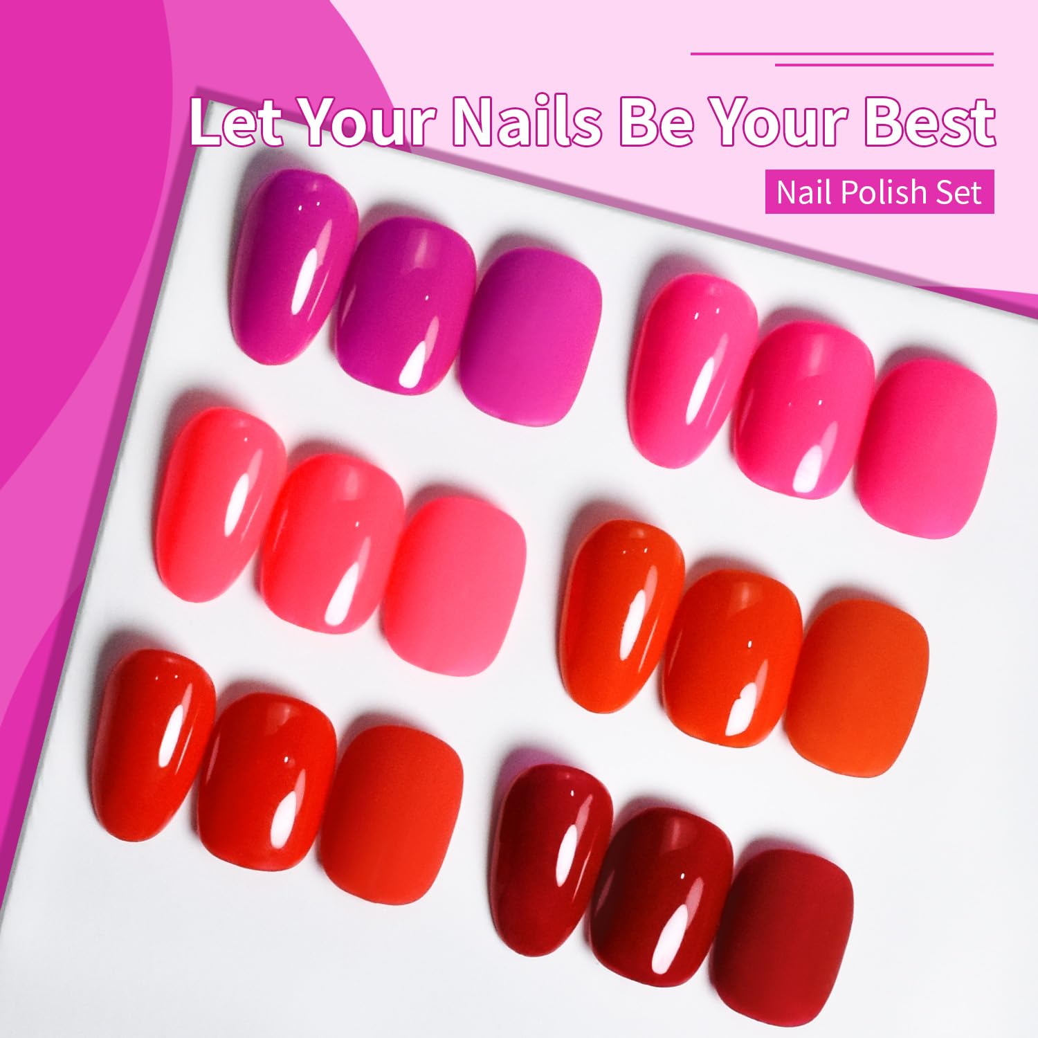10ml Fast Dry Red Nail Polish Set 6 Colors All Seasons DIY Nail Art - Image 6