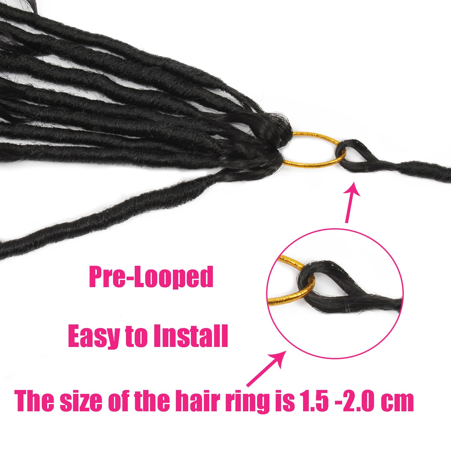 Boho Faux Locs 24 Inch Pre-Looped Crochet Hair with Curly Protein Fiber for Women - Image 4