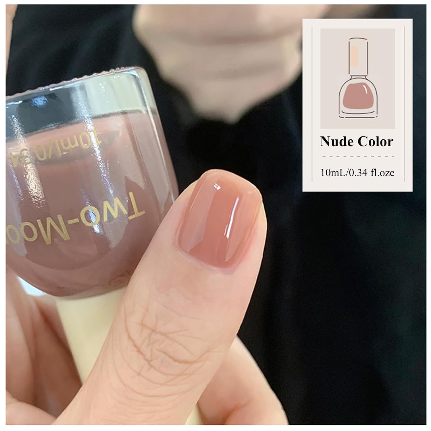 Sheer Crystal Nude Nail Polish 15ml Quick Dry Natural Transparent Finish - Image 2