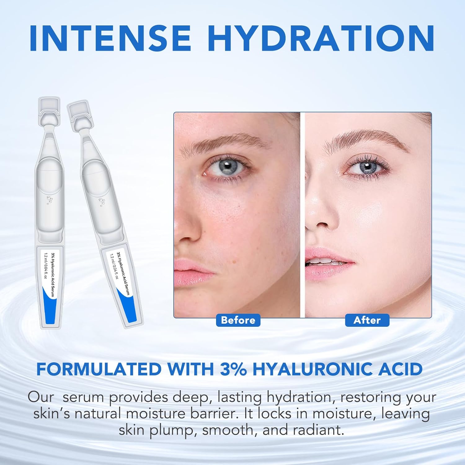 60-Count Single Use Hyaluronic Acid Serum Tubes 3% Moisturizer for Face Acne Scars - Image 4