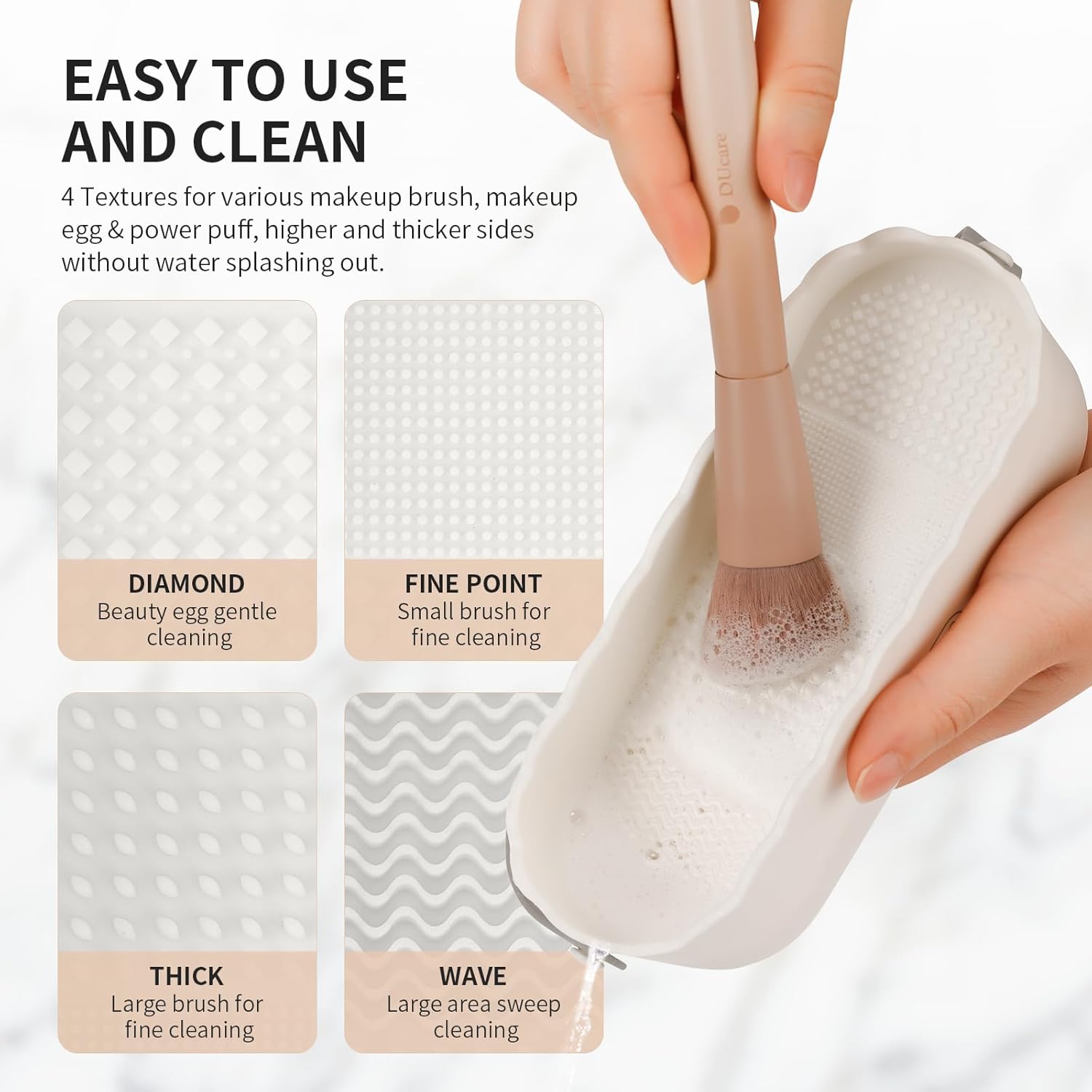 DUcare Solid Makeup Brush Cleaner Shampoo Soap with Cleaning Mat Set - Image 3