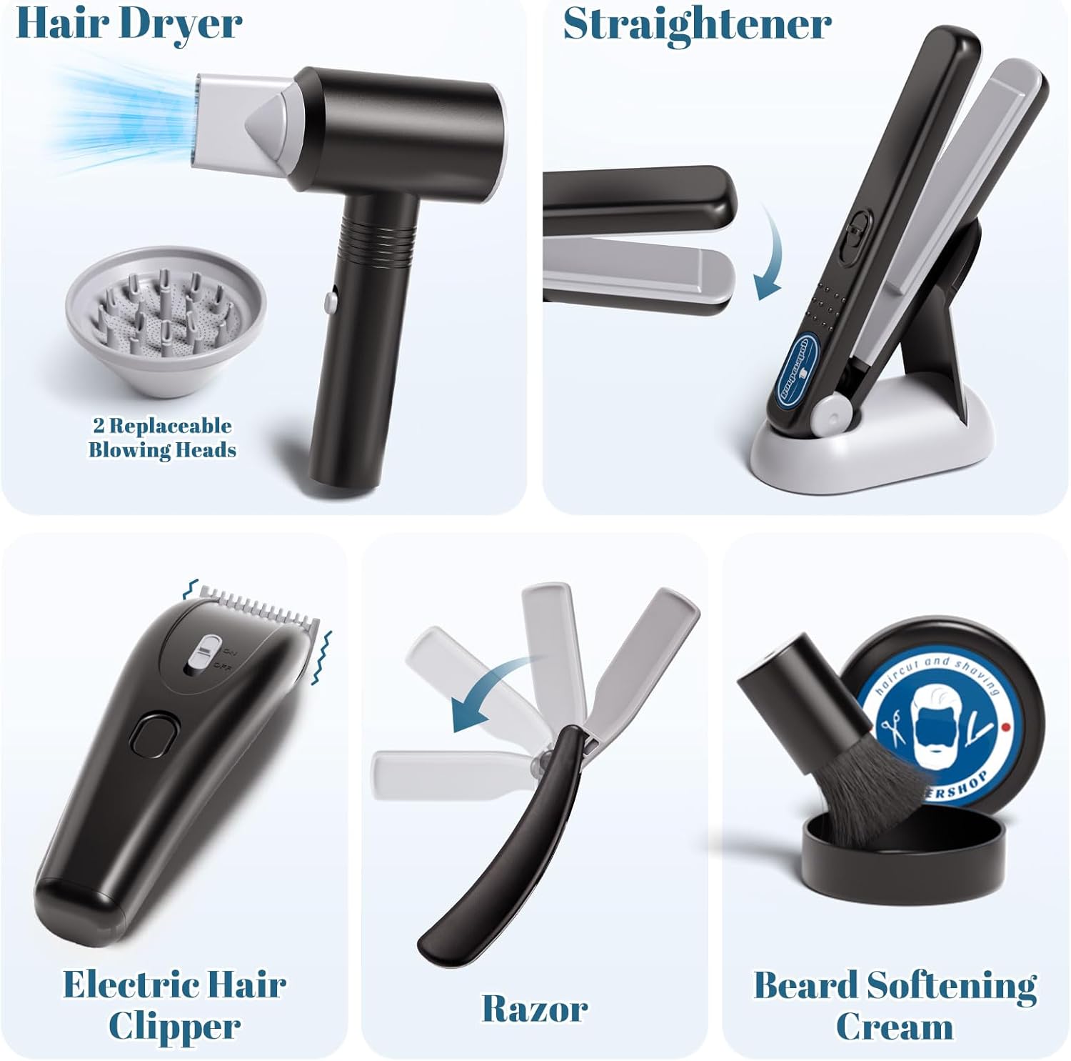 G.C 52-Piece Kids Hair Salon Toy Set for Pretend Play with Hairdryer and Accessories - Image 3