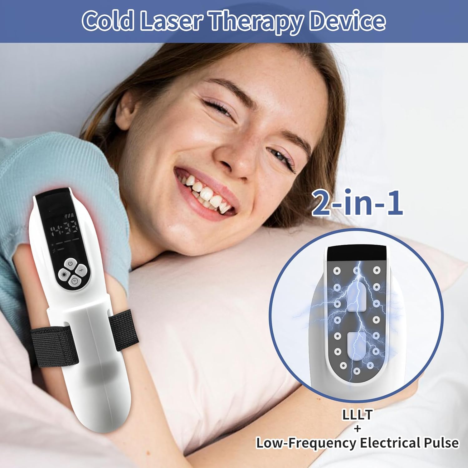 2-in-1 Cold Laser Pain Relief Device, Near Infrared Light Therapy for Joints and Muscles, 808nm Wavelength - Image 2