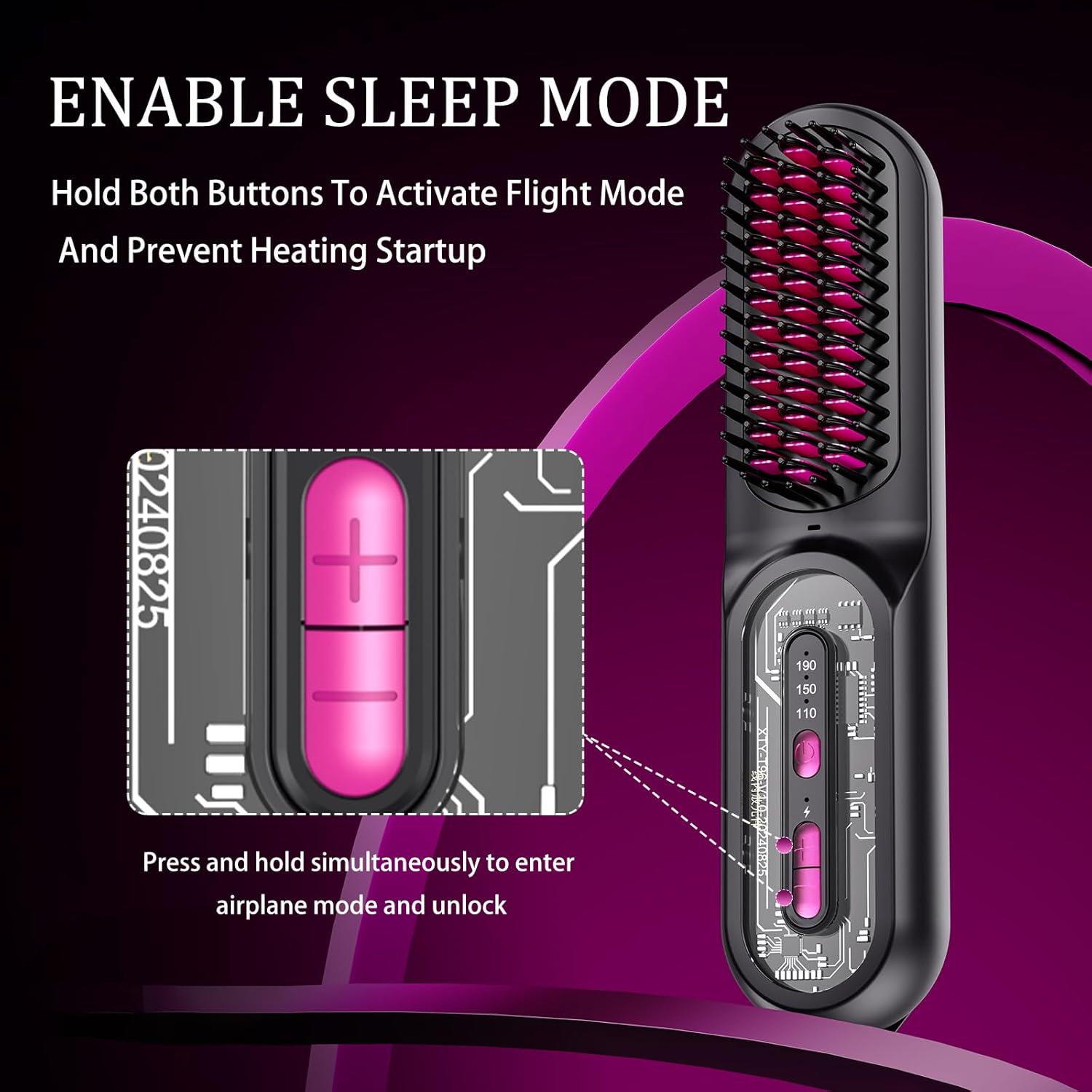 Cordless Ionic Thermal Brush for Women, Portable Electric Hot Comb, Mini Straightener - Image 6
