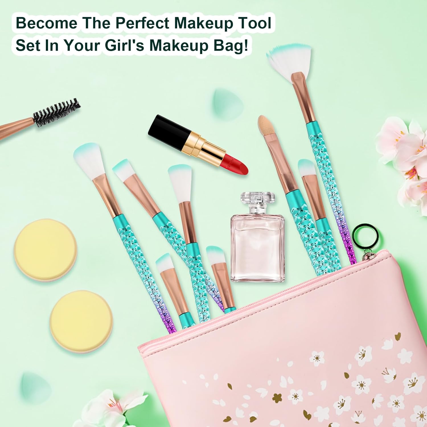 NICEMOVIC 20-Piece Princess Makeup Brush Set for Girls, Cute Gift for Young Artists - Image 5