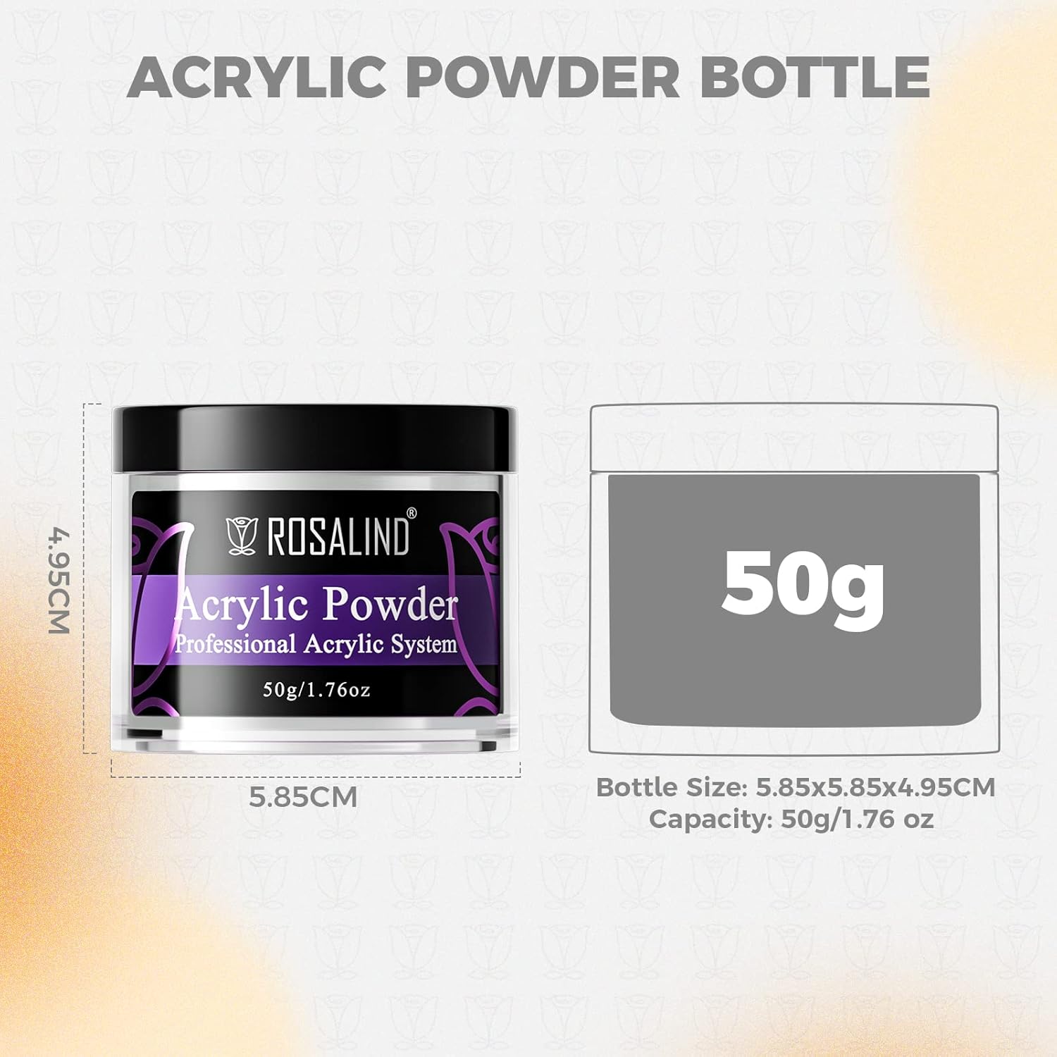 ROSALIND 50g White Professional Acrylic Powder for Nail Extensions & French Nail Art - Image 8