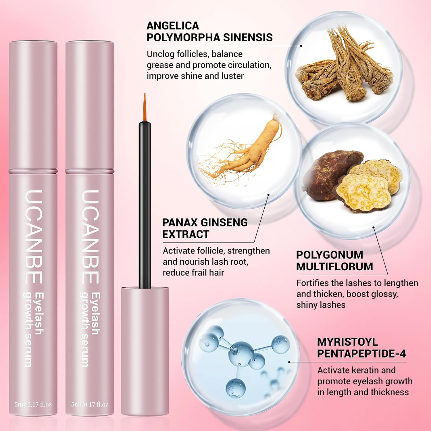 Lash & Brow Growth Serum Kit, 10ml Each, 2-Pack, Fuller Thicker Lashes - Image 3
