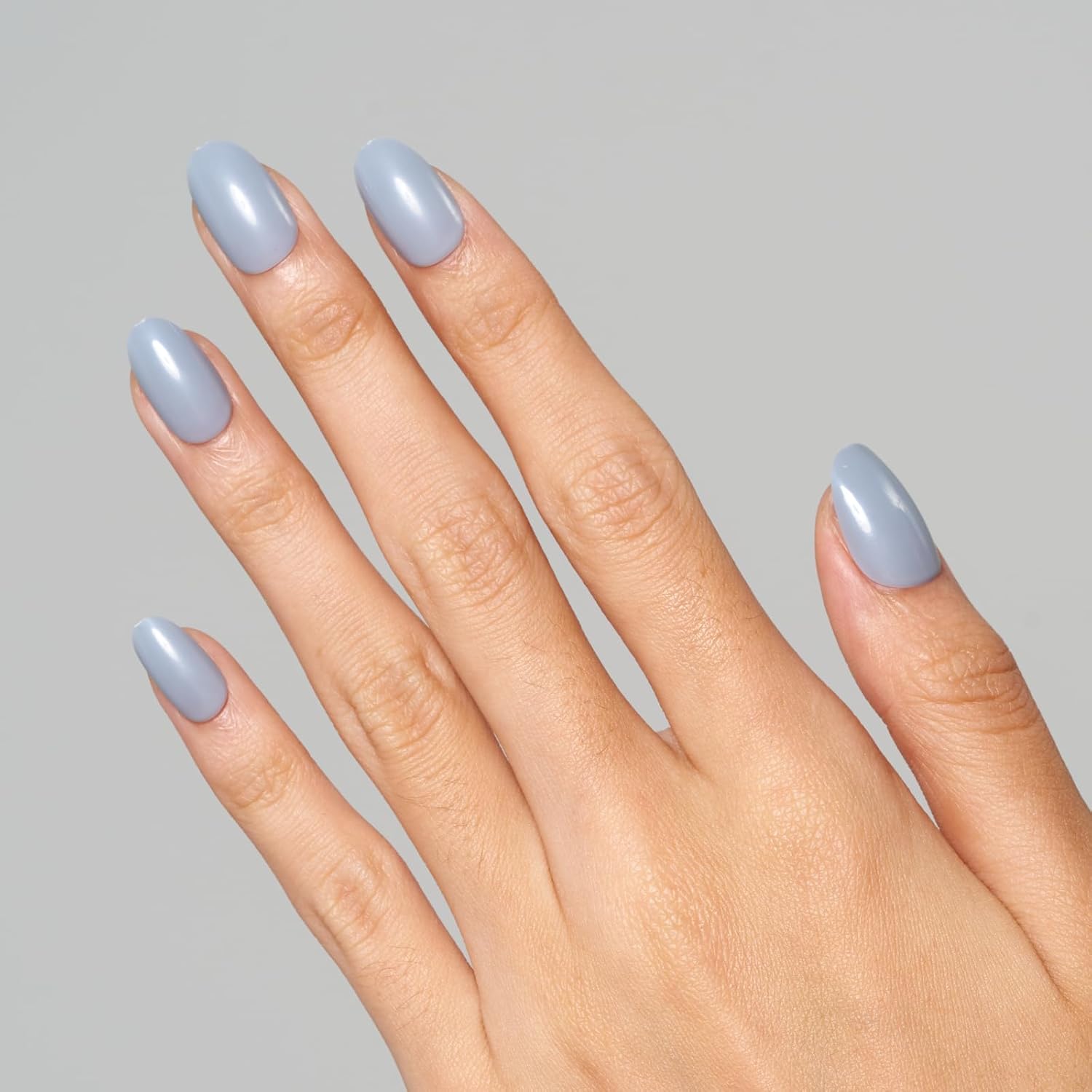 Glamermaid Medium Oval Grey Press-On Nails with Adhesive Tabs - Reusable Acrylic Full Cover - Image 8