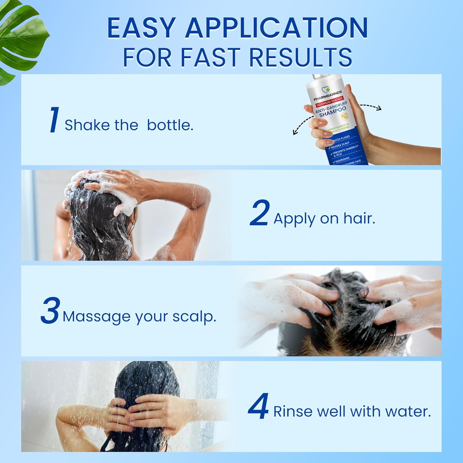 Selenium Sulfide Anti-Dandruff Shampoo for Flaky Scalp and Itching Relief, 8.4oz Bottle - Image 7
