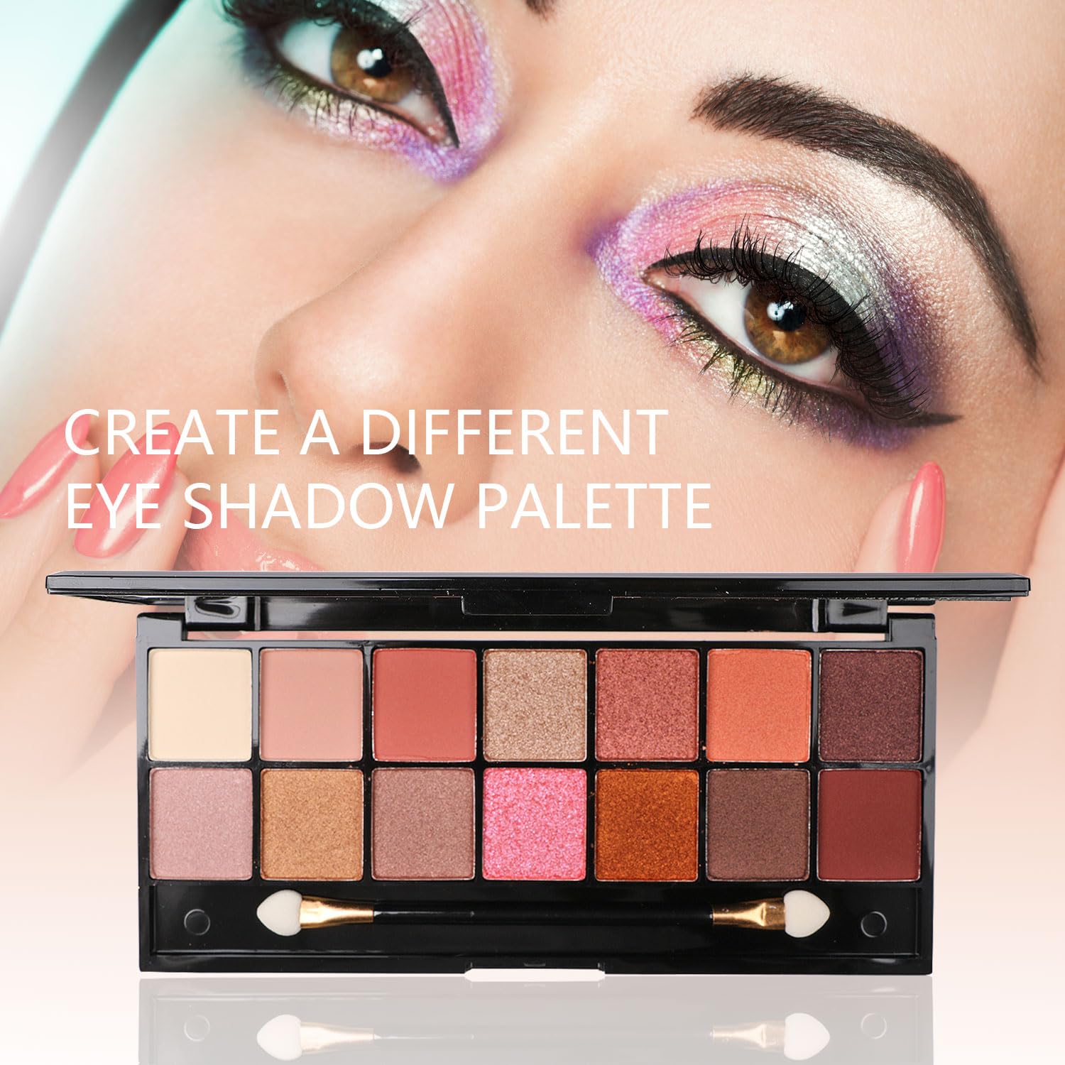 Pink All-in-One Makeup Kit with 28 Shades Eyeshadow Palette, Foundation, Eyeliner, Contour - Image 4