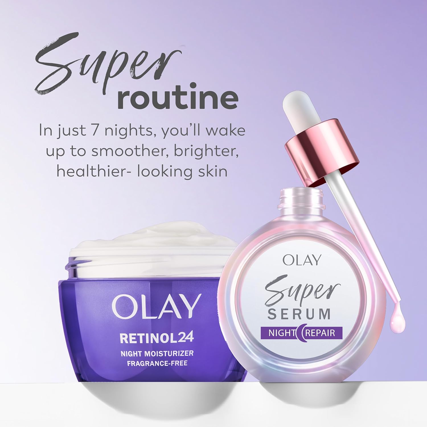 Olay Fragrance-Free Night Repair Serum Trial Size 0.4 Oz with Niacinamide Peptide Salicylic Lactic Acid - Image 10
