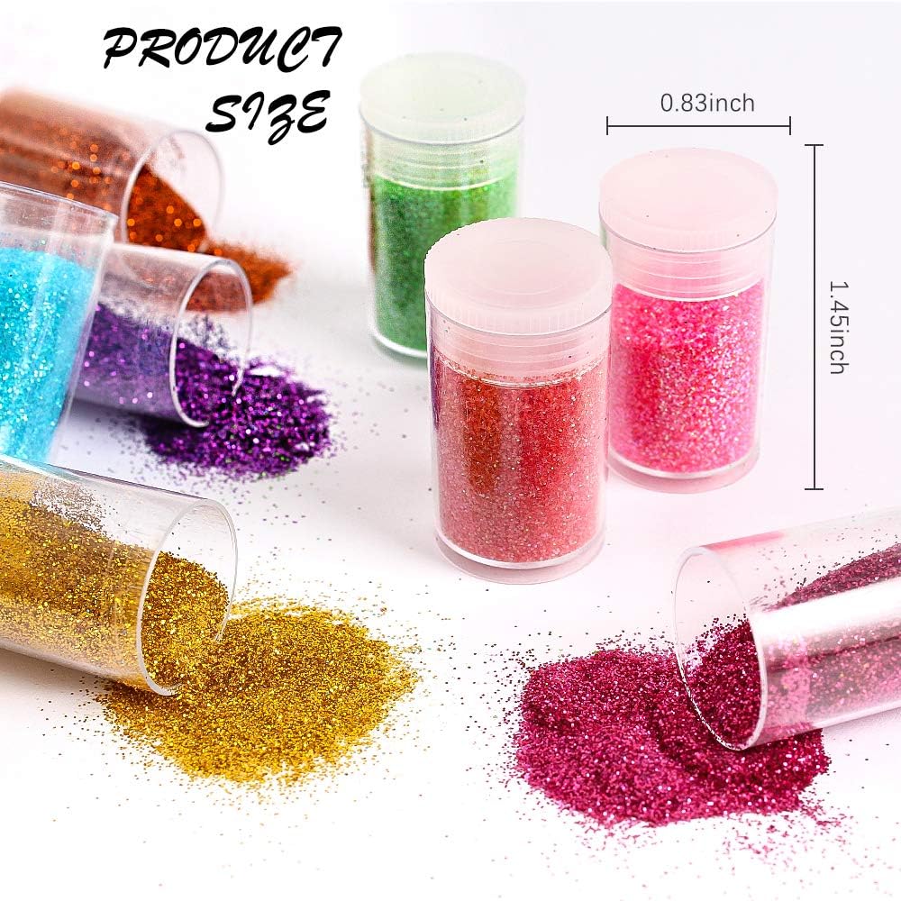 36 Vibrant Extra Fine Glitter Color Set for Nail Art, Makeup, and Crafts - Image 3