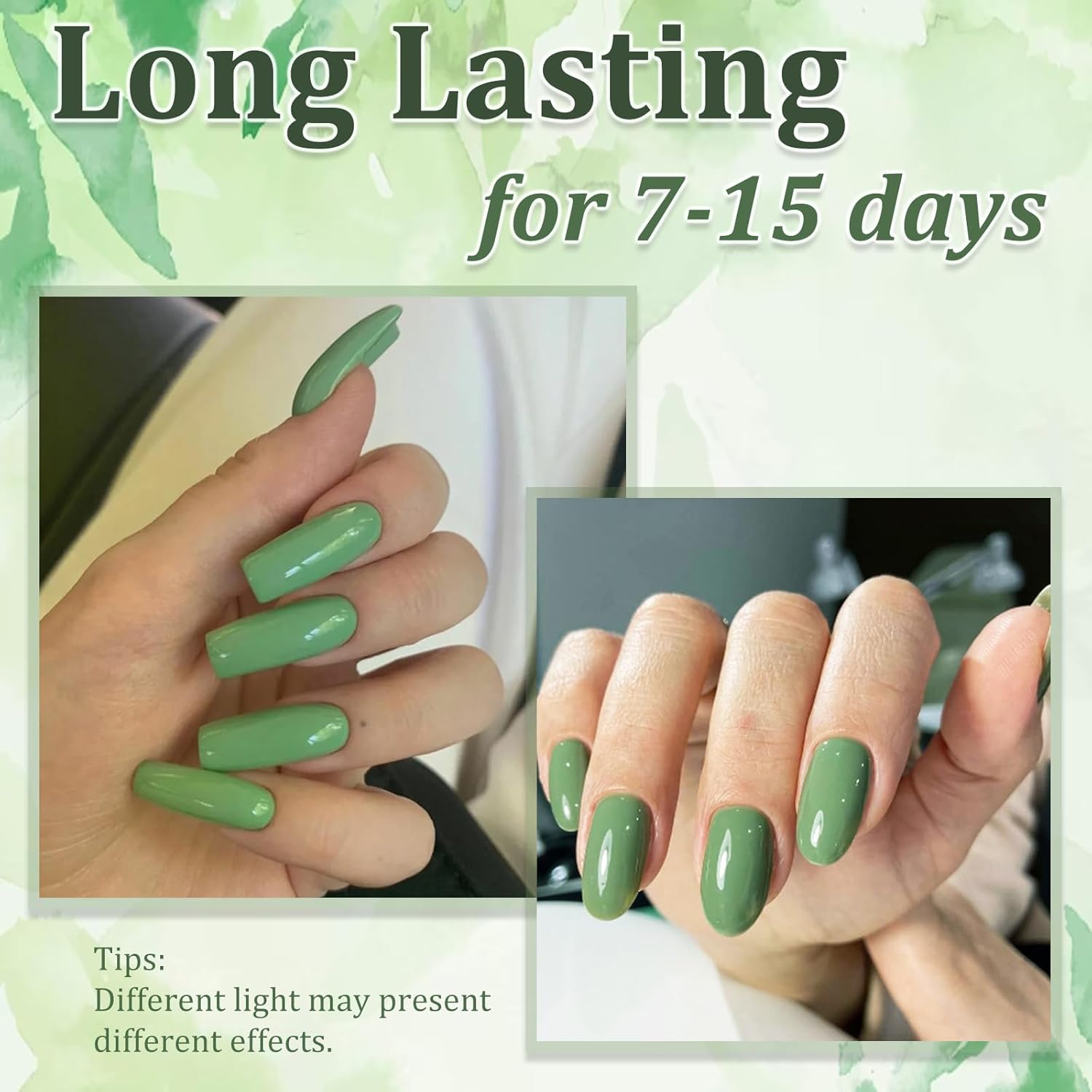 12ml Quick Dry Glossy Light Green Nail Polish, Long Lasting Lime Varnish - Image 3