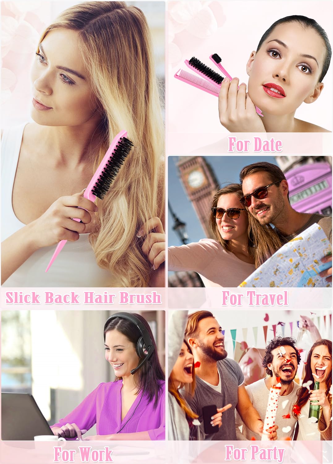 Flyaway Hair Wax Stick and Brush Set for Sleek Ponytails and Updos - Image 7