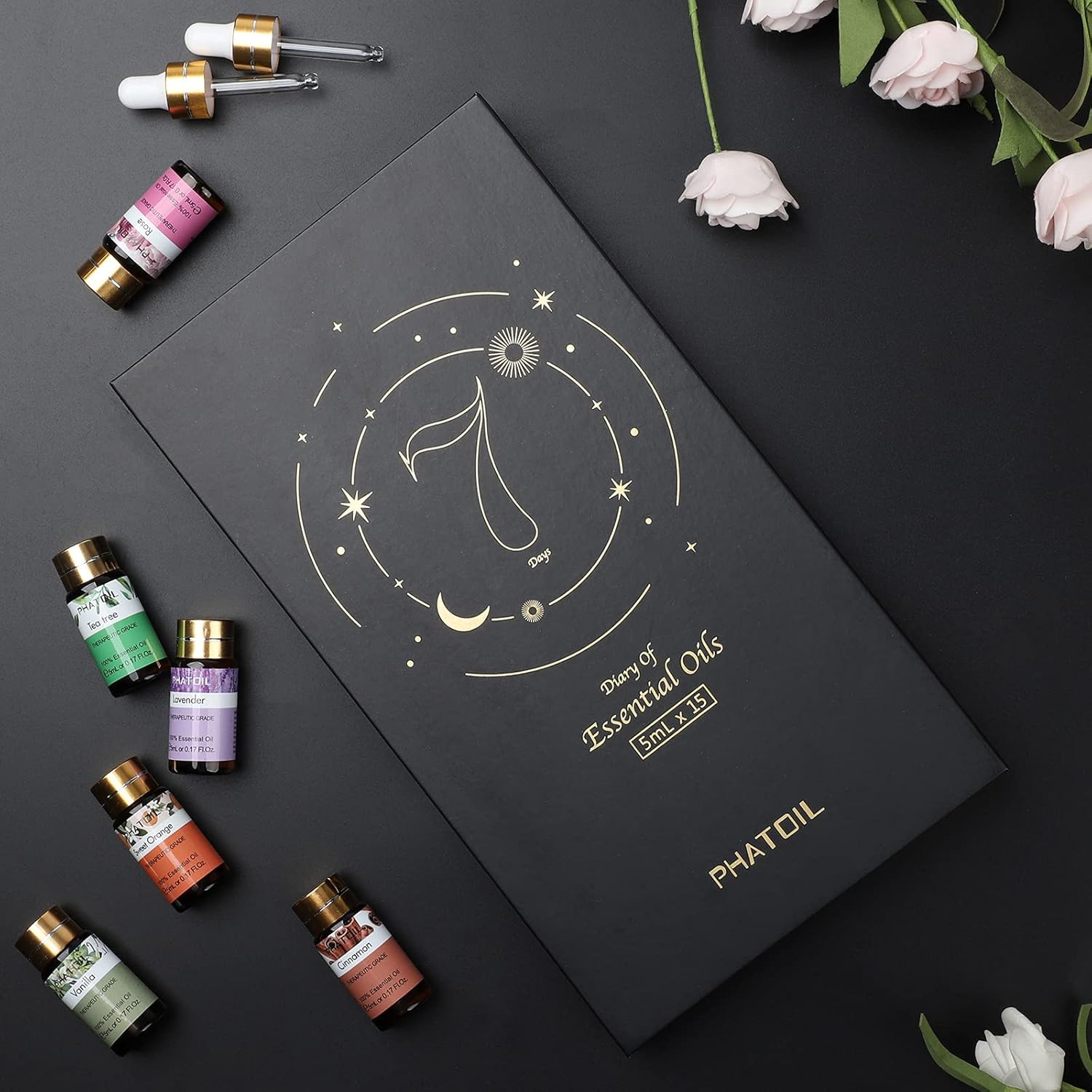 15 x 5ml Pure Aromatherapy Essential Oils Gift Set for Skin Hair Bath - Image 8