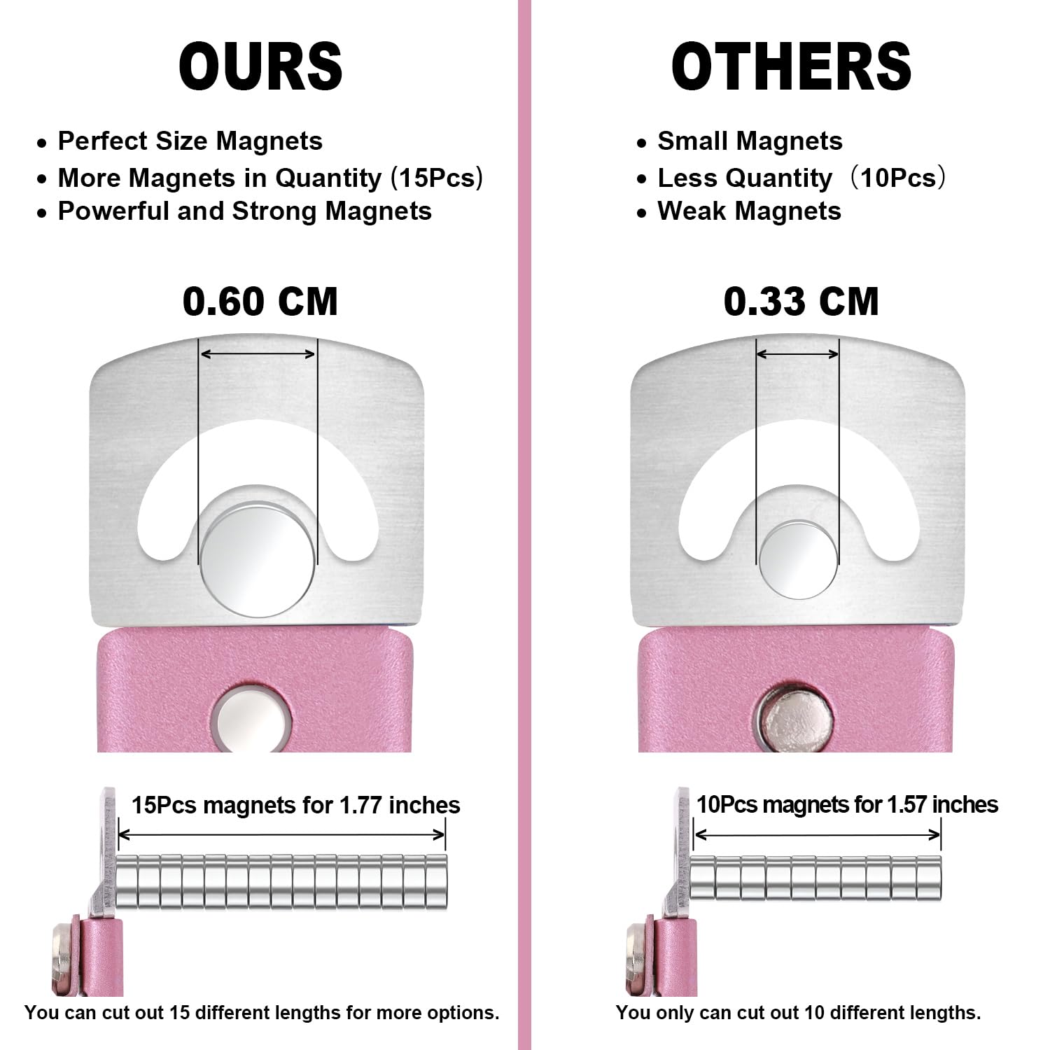 Light Pink Matte Nail Clippers with Magnetic Sizers for Acrylic and Artificial Nails - Image 6