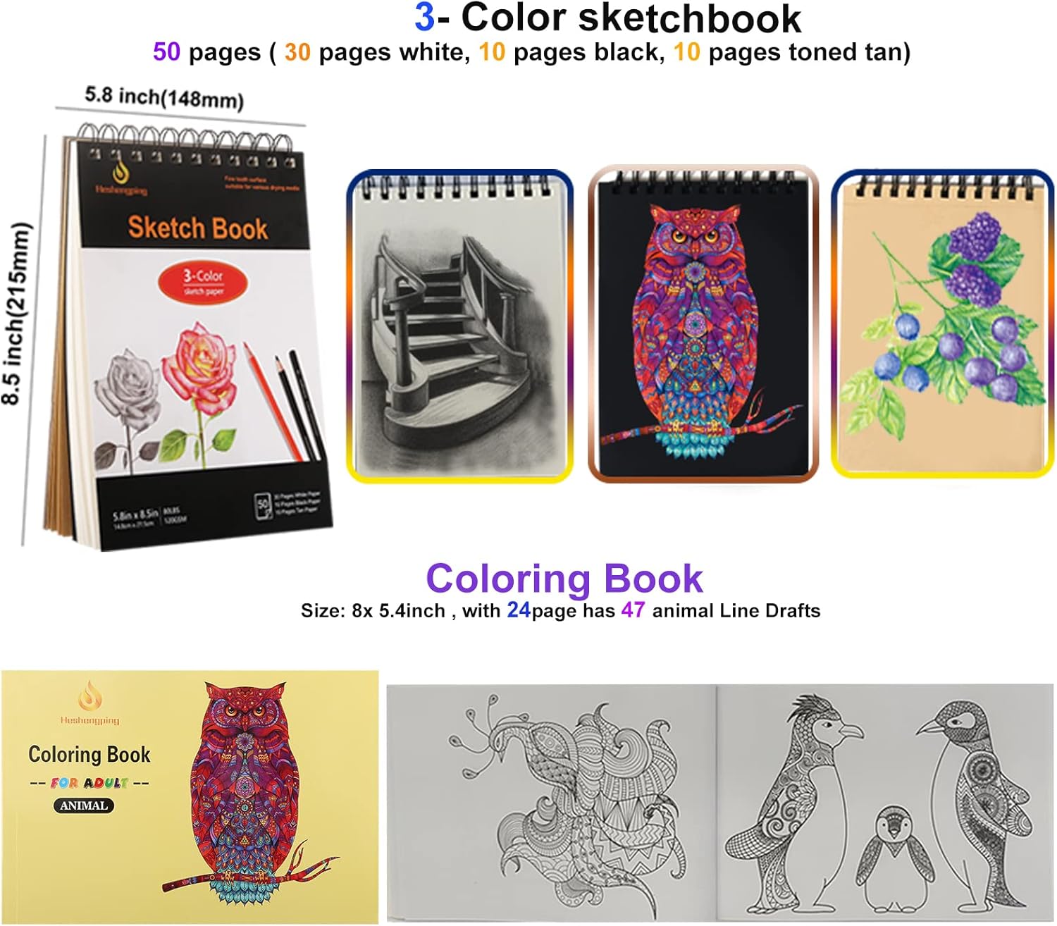 41 Piece Artist Sketching Pencil Set with 50 Page Sketchbook For Beginners - Image 2