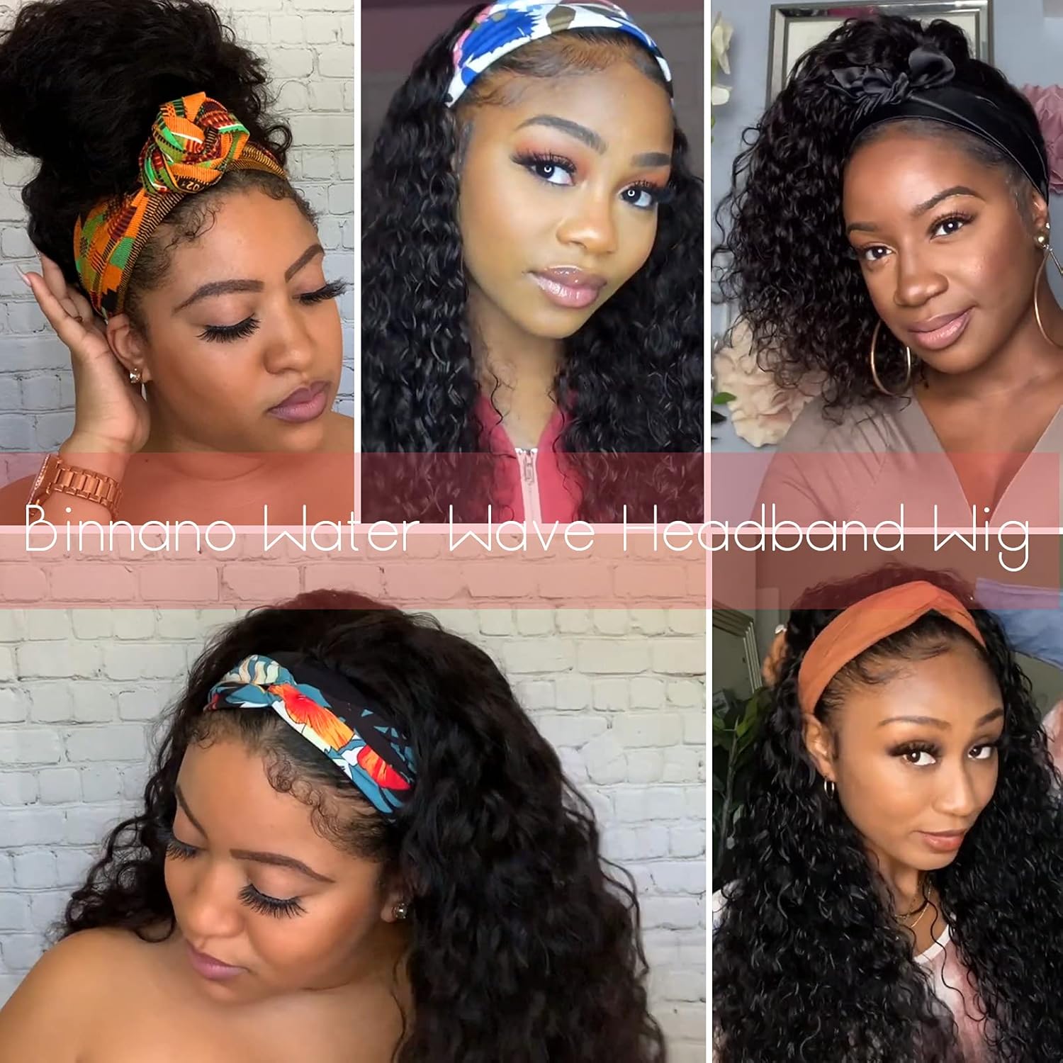 20 Inch Water Wave Brazilian Virgin Hair Headband Wig for Black Women Glueless 150% Density - Image 6