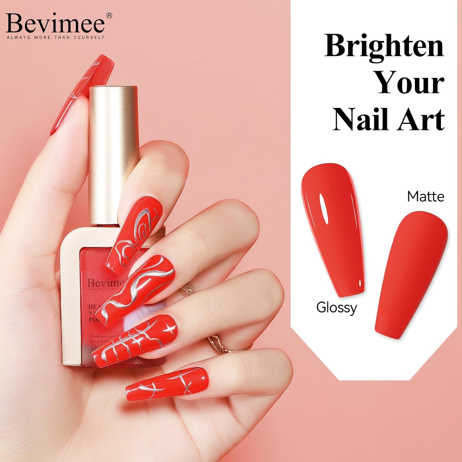 Vibrant Red Quick Dry Nail Polish 12ML Long Lasting Non-Gel Lacquer - Image 5