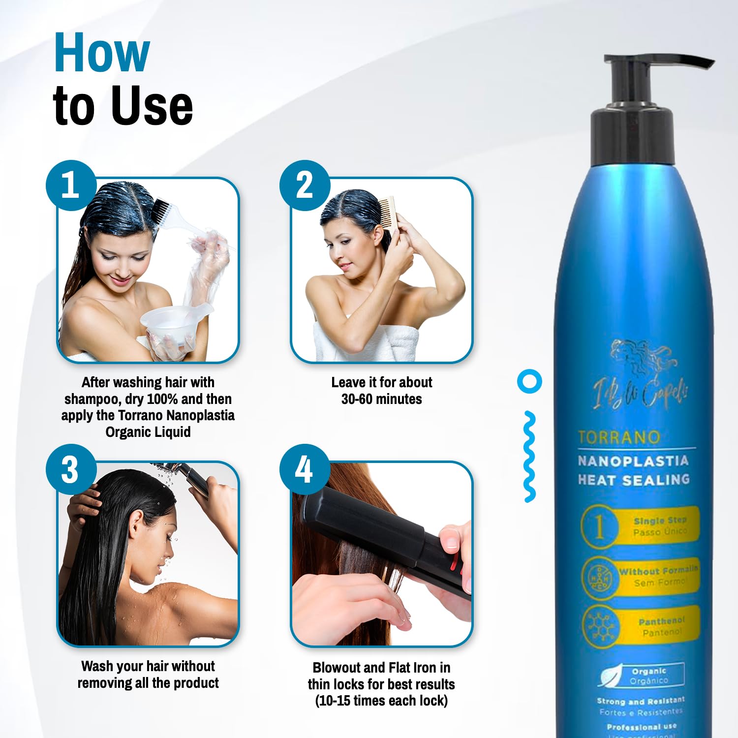 Torrano Cream Nano Keratin Hair Treatment 16.9 Fl.oz Formaldehyde Free Straightening - Image 6