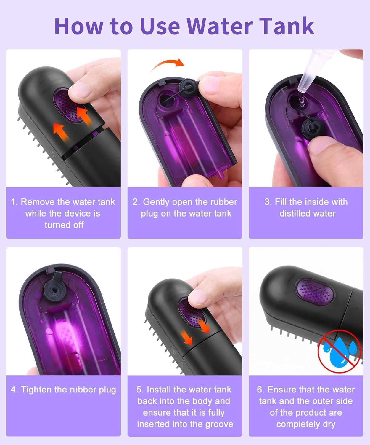 Ionic Steam Hair Straightener Brush for Smooth, Anti-Frizz Hair, Fast Heating, Ceramic Comb - Image 3