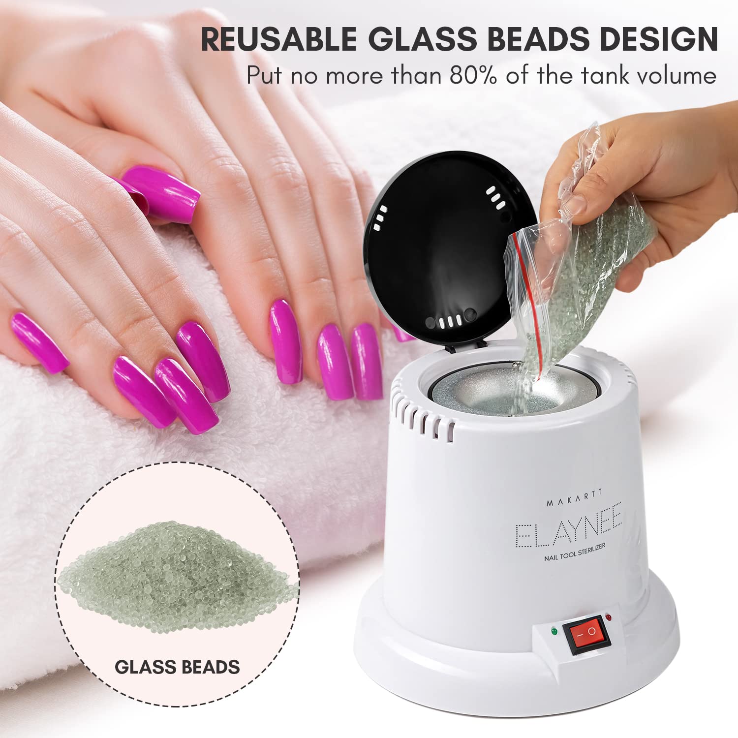 Makartt High-Temperature Nail Tool Sterilizer Autoclave for Salon Esthetician Supplies - Image 3