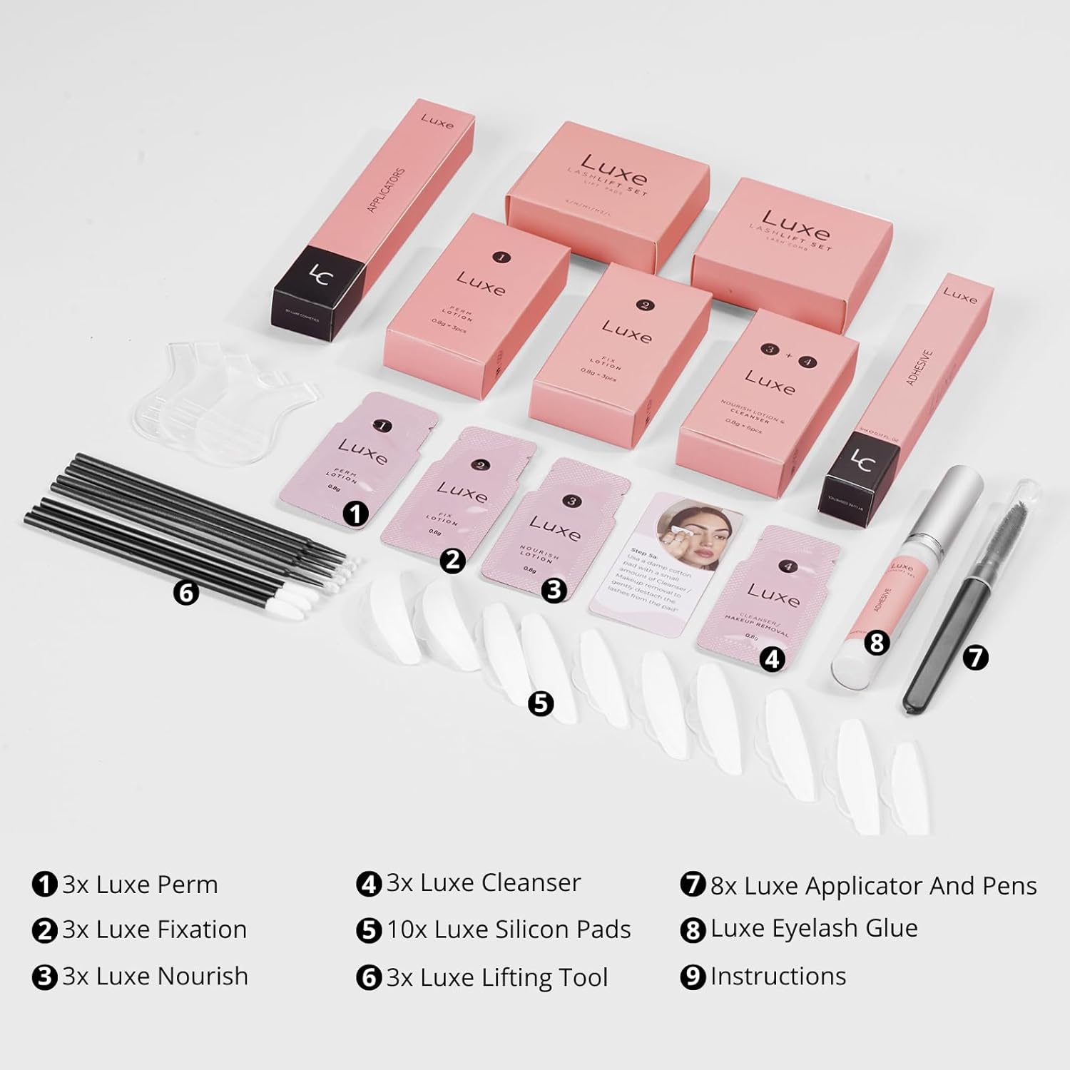 Luxe Cosmetics 8 Week Lash Lift Kit Complete Set Easy Application - Image 5
