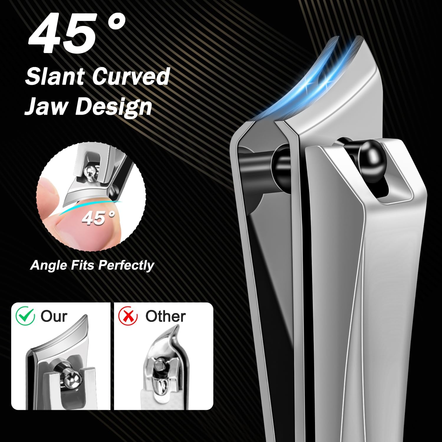 Trimlyx Heavy Duty Toenail Clippers 5-Piece Set for Thick Nails Seniors Men - Image 4