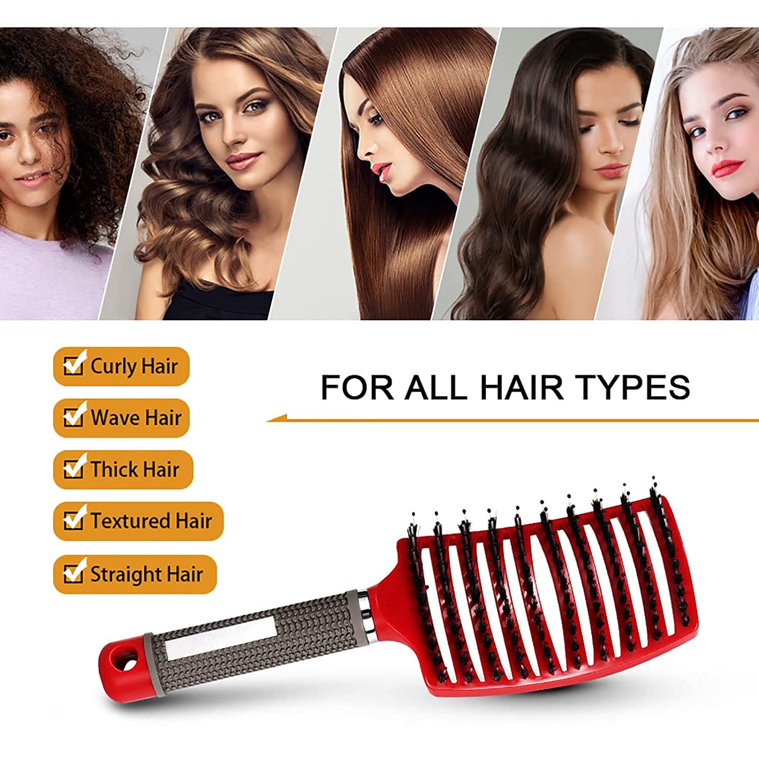 Ultra Magical Detangler Brush Set for Wet or Dry Hair Curved Design All Ages - Image 3