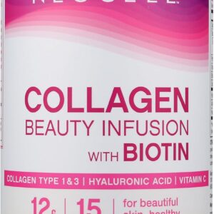 NeoCell Collagen Powder with Biotin, Vitamin C & Hyaluronic Acid, Collagen Type 1 & 3, Beauty Infusion Promotes Beautiful Skin, Healthy Hair & Nail, Gluten Free, Tangerine, 11.64 Oz