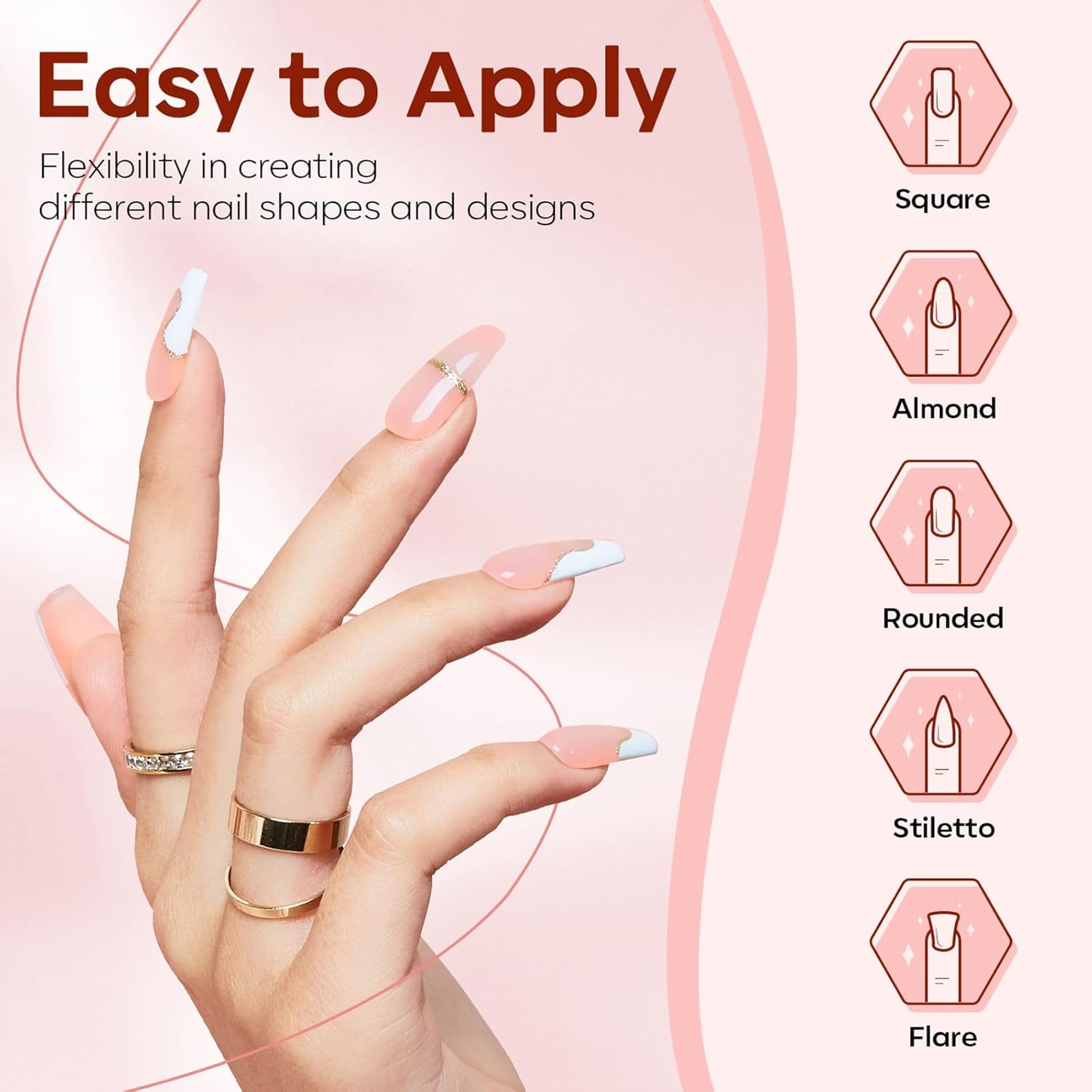 Modelones 30ml Dual-Chamber Poly Gel Kit with Slip Solution and Base Coat for Salon Quality Nails - Image 8