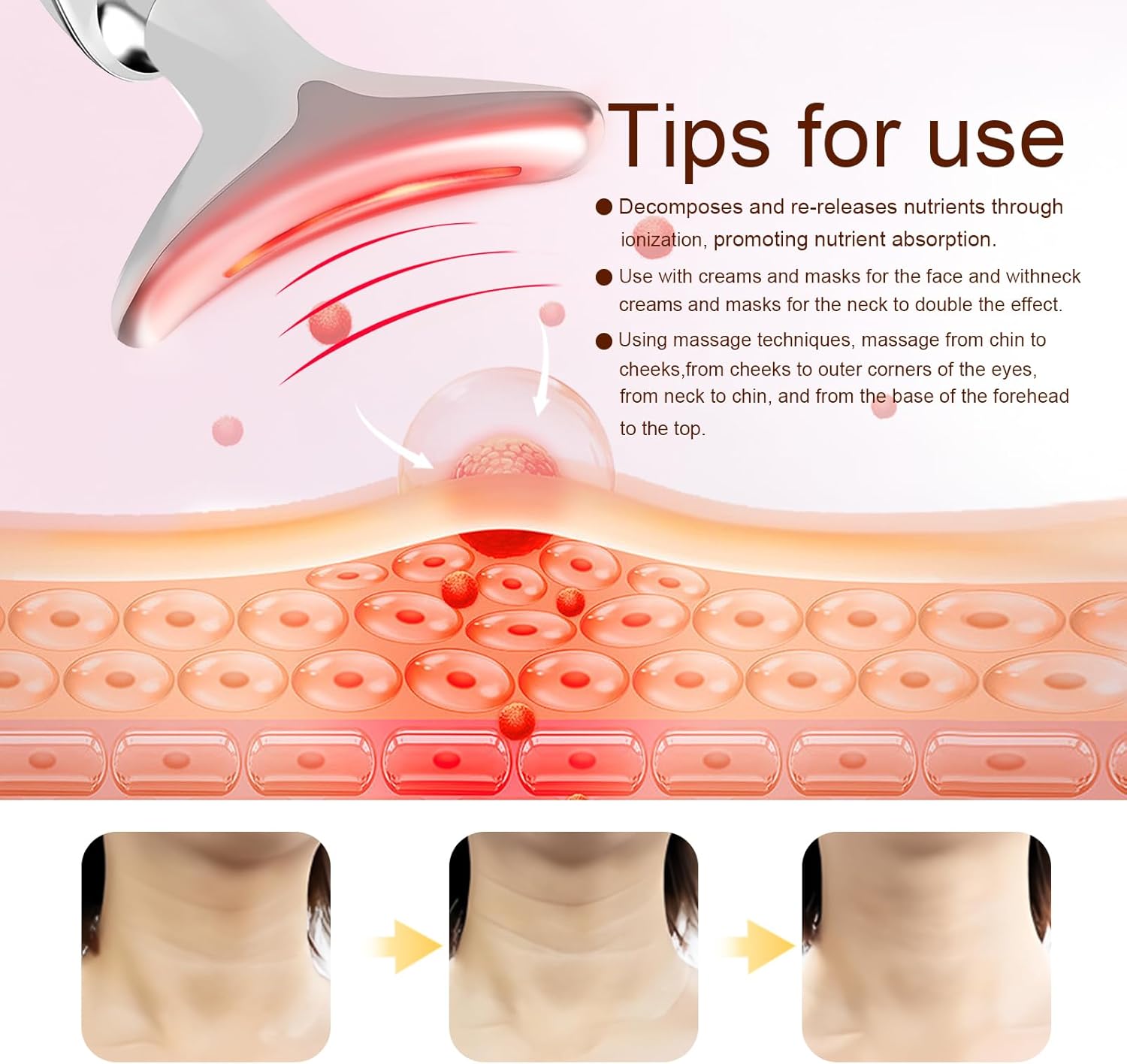 7 Color LED Facial and Neck Massager for Home Skin Rejuvenation and Relaxation - Image 6