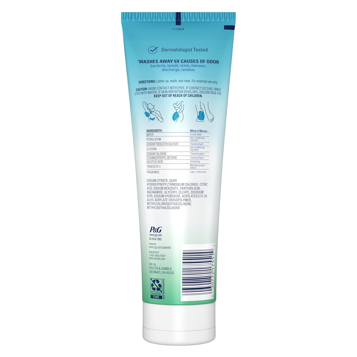 Secret Feminine Wash 24 Hour Deodorizing Body Wash for Women 8 oz - Image 11