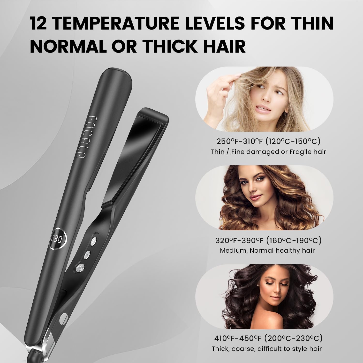 2 in 1 Flat Iron Curling Iron Hair Straightener Curler 1 Inch for Waves Curls - Image 5