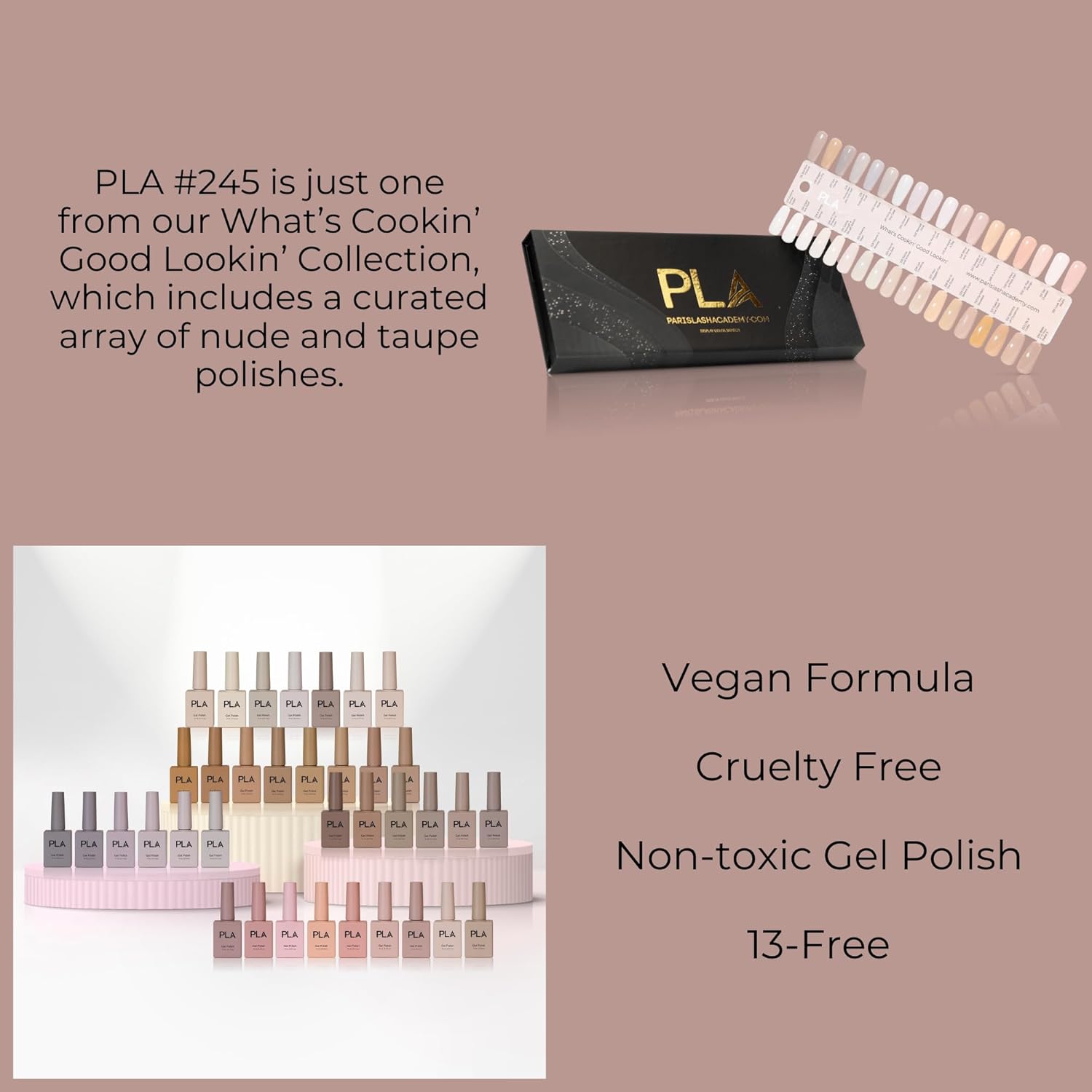 PLA Nail Lacquer Pinkish Brown Nail Polish An Apple a Day 245 15 ml Bottle - Image 4