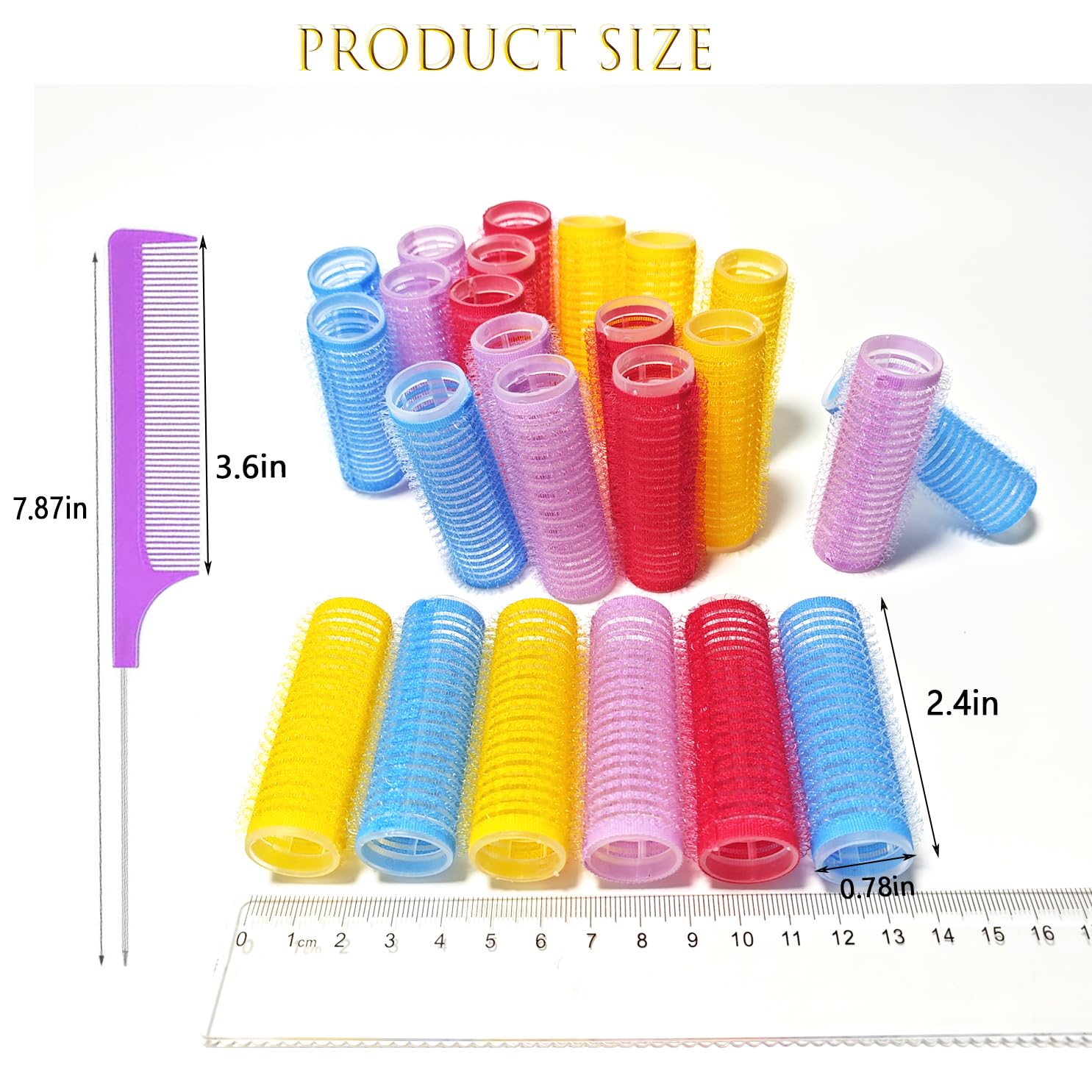 ZMD 18 Piece Small Self-Grip Plastic Hair Rollers 0.8 Inch Diameter for Heatless Curls - Image 2